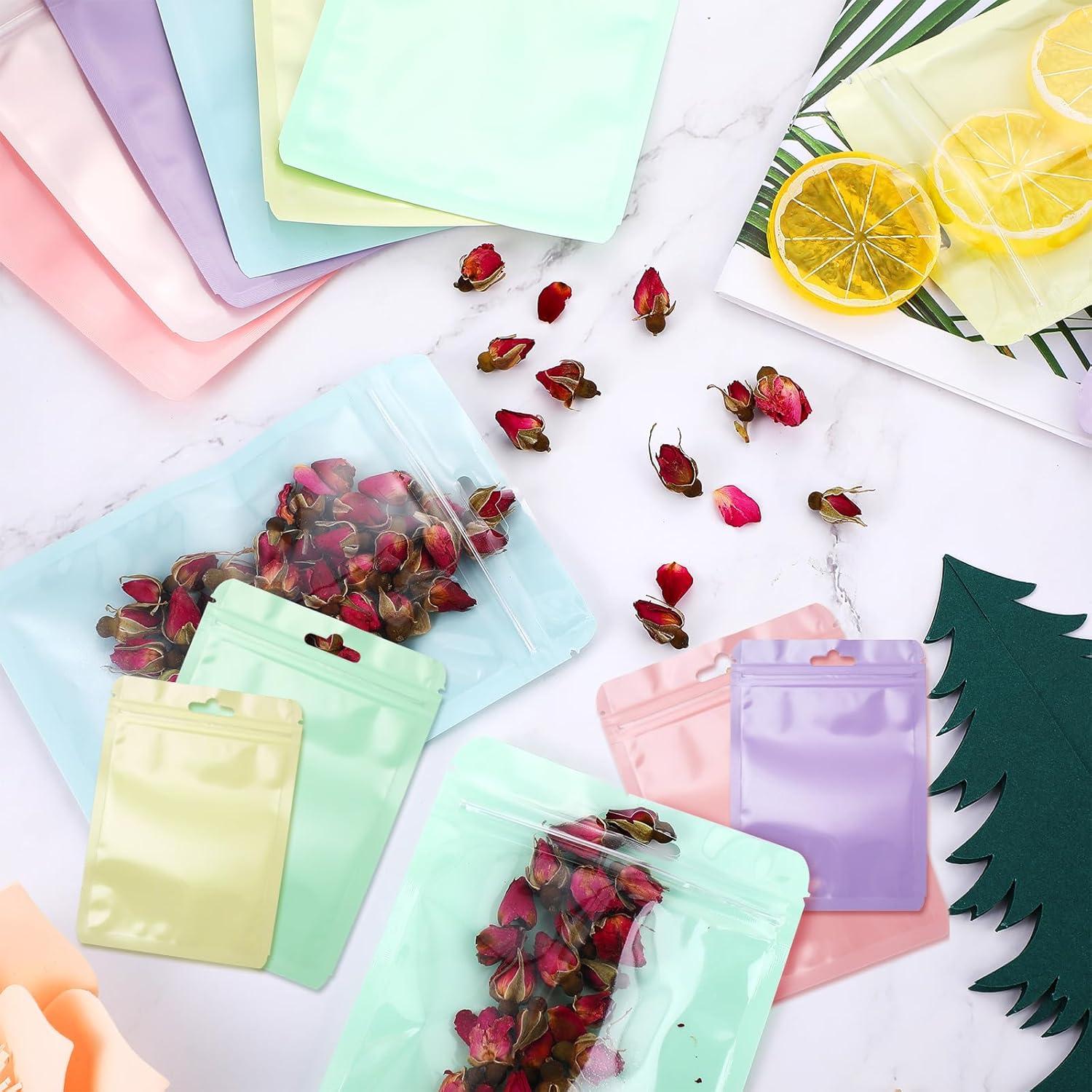 Bolsas Reutilizables Zonon 120 Pcs 3x4 a 6x9 cm Color Pastel