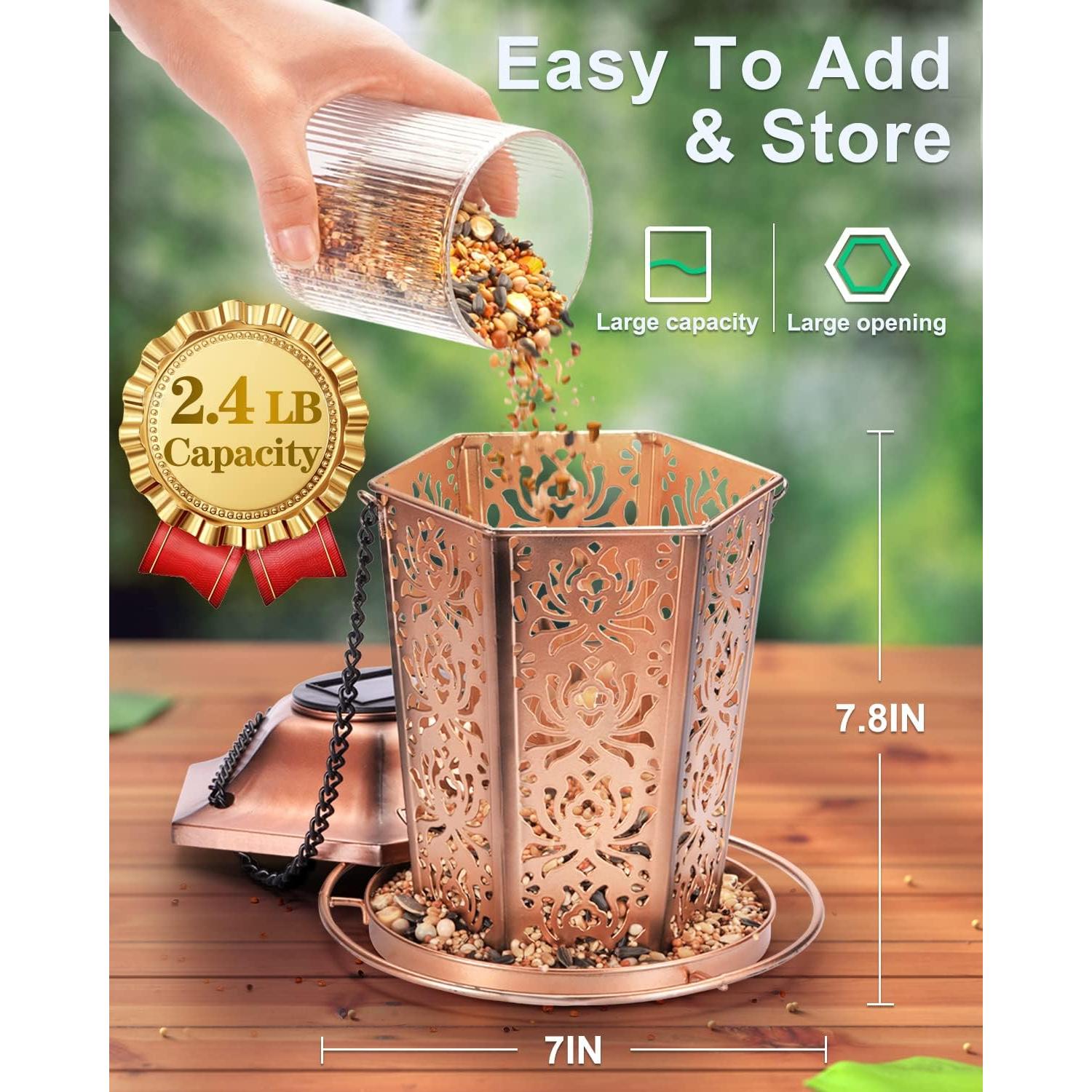 Comedero de Aves Solar DesGully de Metal 1.1 kg Resistente