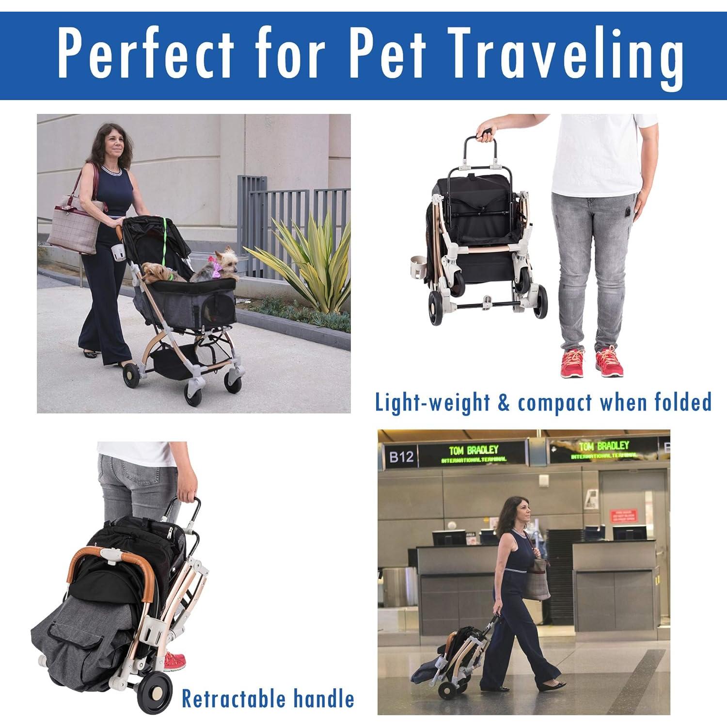 Carrito de Paseo para Mascotas HPZ Pet Rover Lite - Negro