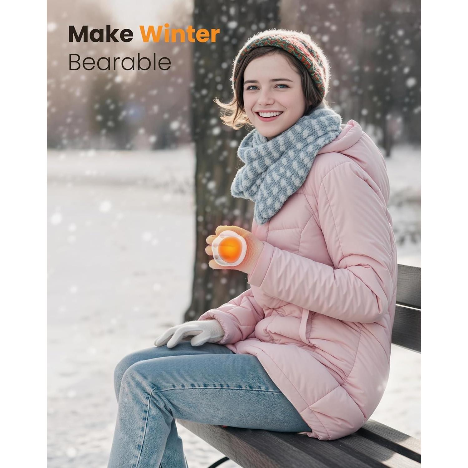 Calentadores de Manos Recargables Gaiatop, 2 Paquete, 3 Niveles de Calor