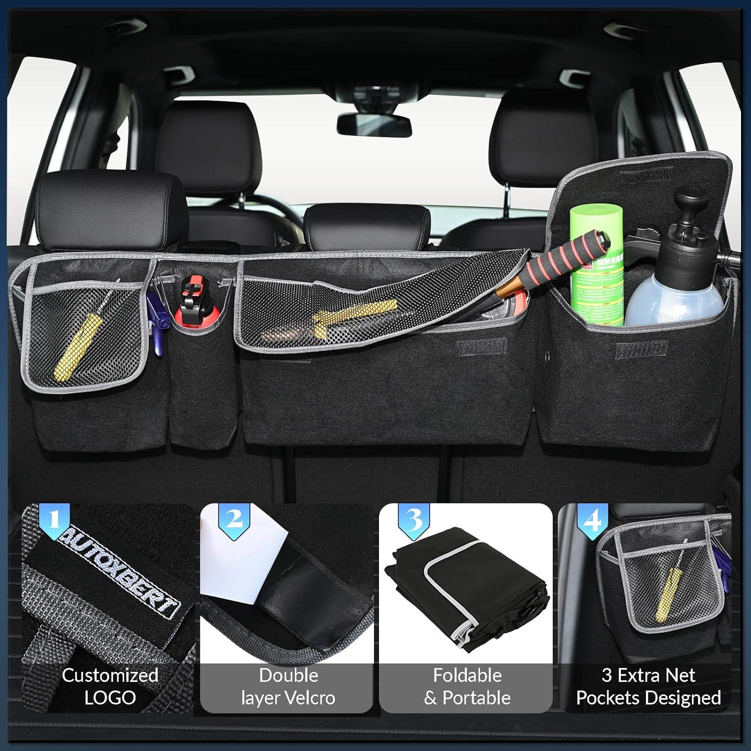 Organizador de Maletero de Coche OEMASSIVE Plegable 90x25x12 cm Negro