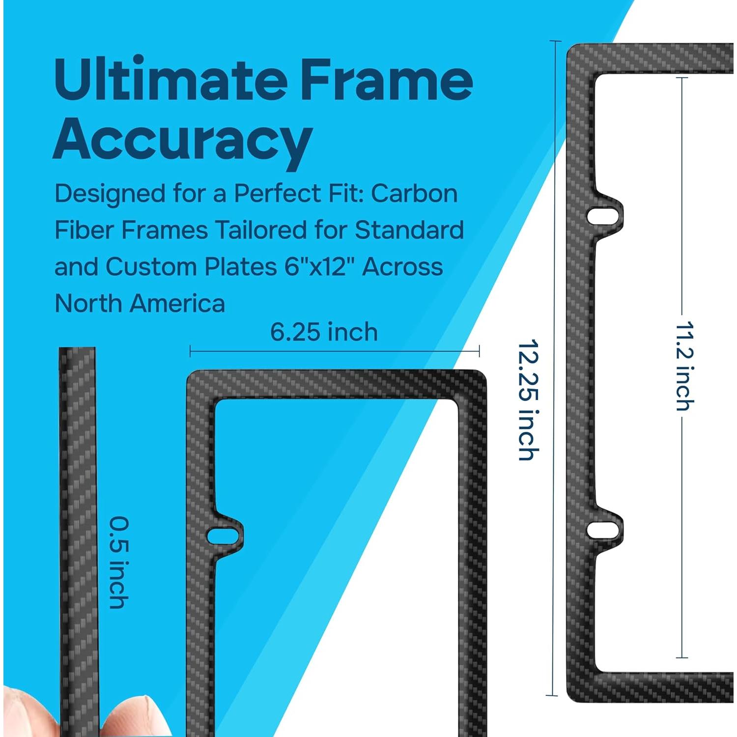 Marco de Placa de Licencia TansoSeni Fibra de Carbono Negro
