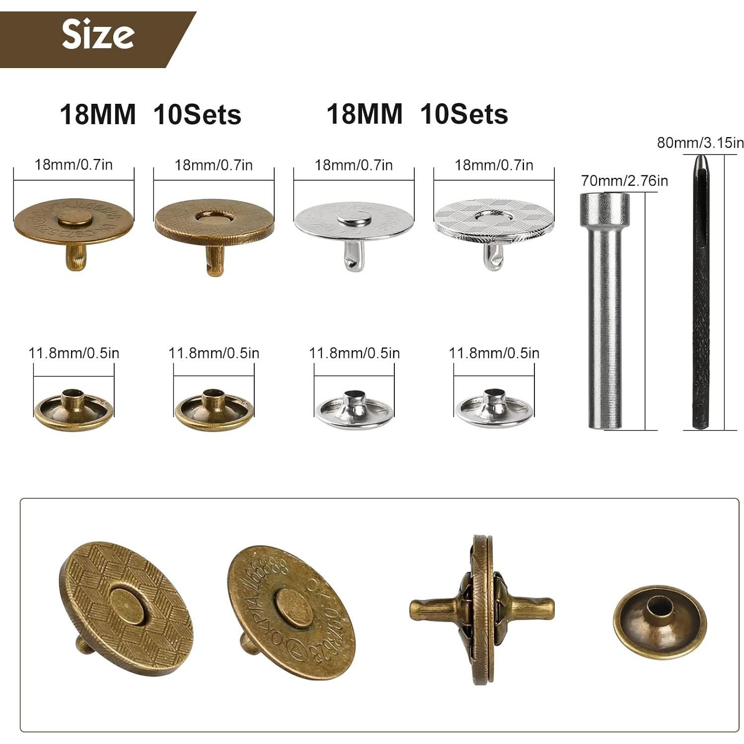Kit de 20 Botones Magnéticos Sopnom 18mm Redondos DIY
