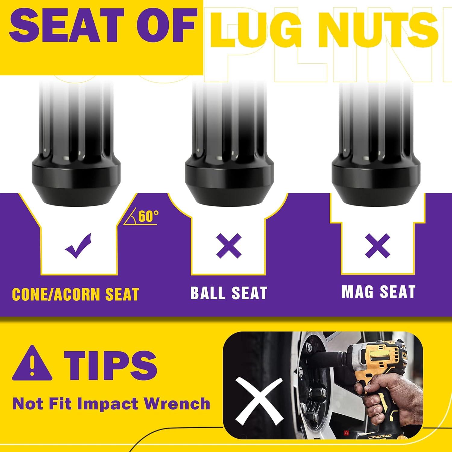 Juego de 24 Tuercas de Pico M14x1.5 HOWBOW Negras