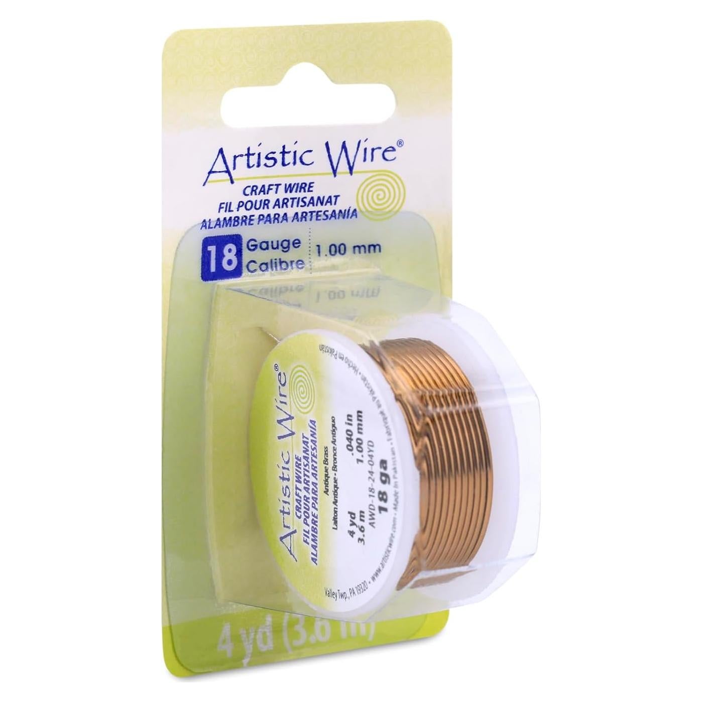 Alambre Artístico Cobre Colorido 18 Calibres Latón Antiguo 3.66 m
