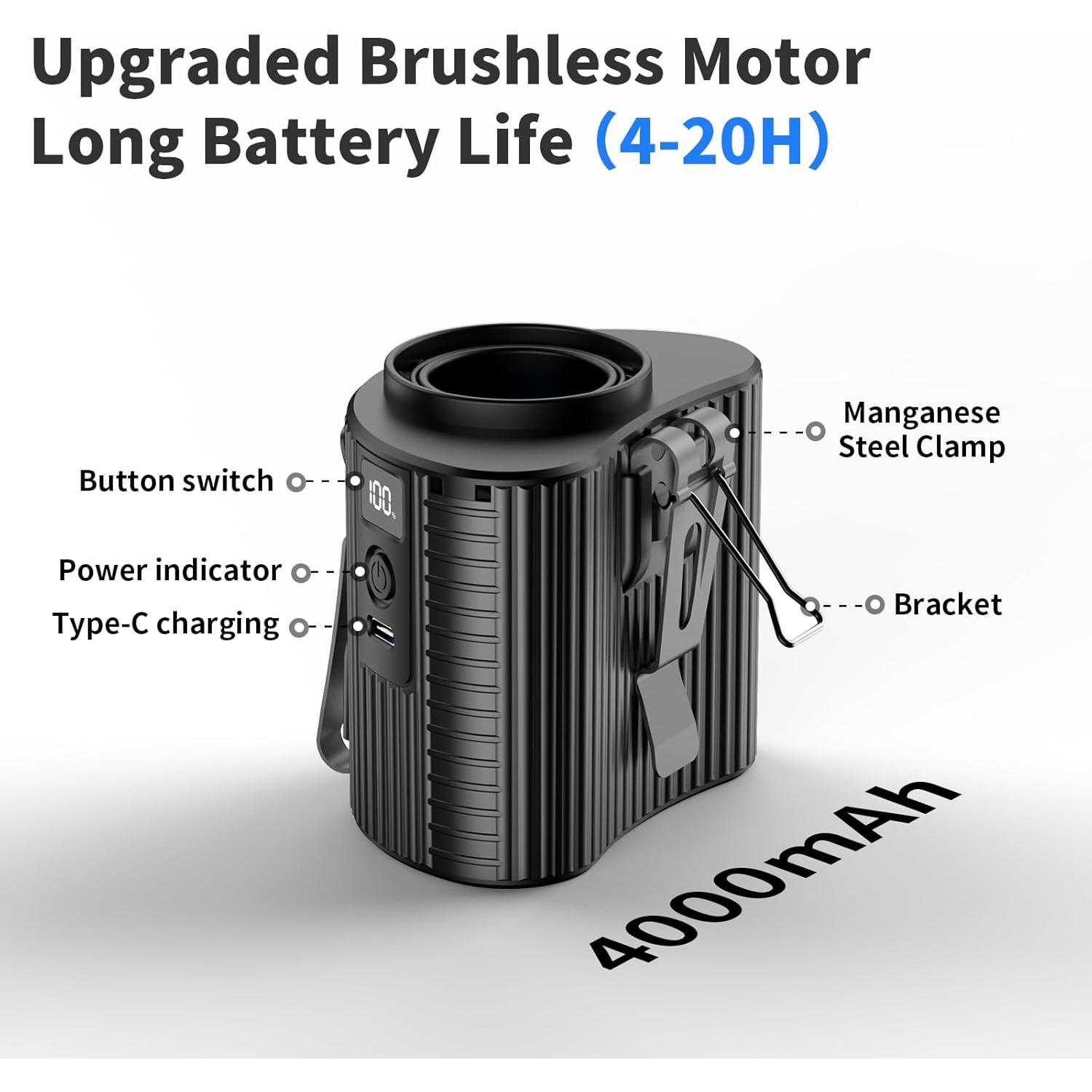 Ventilador Portátil Socool K20 Recargable 4000mAh 5 Velocidades