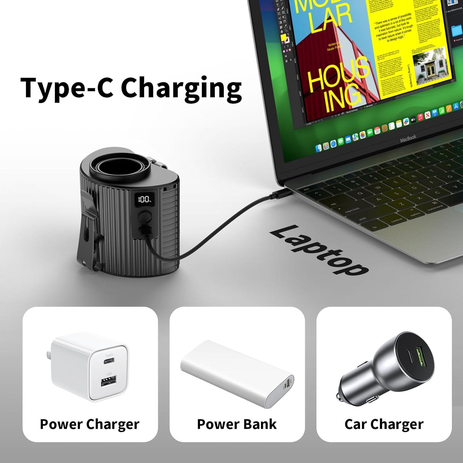 Ventilador Portátil Socool K20 Recargable 4000mAh 5 Velocidades