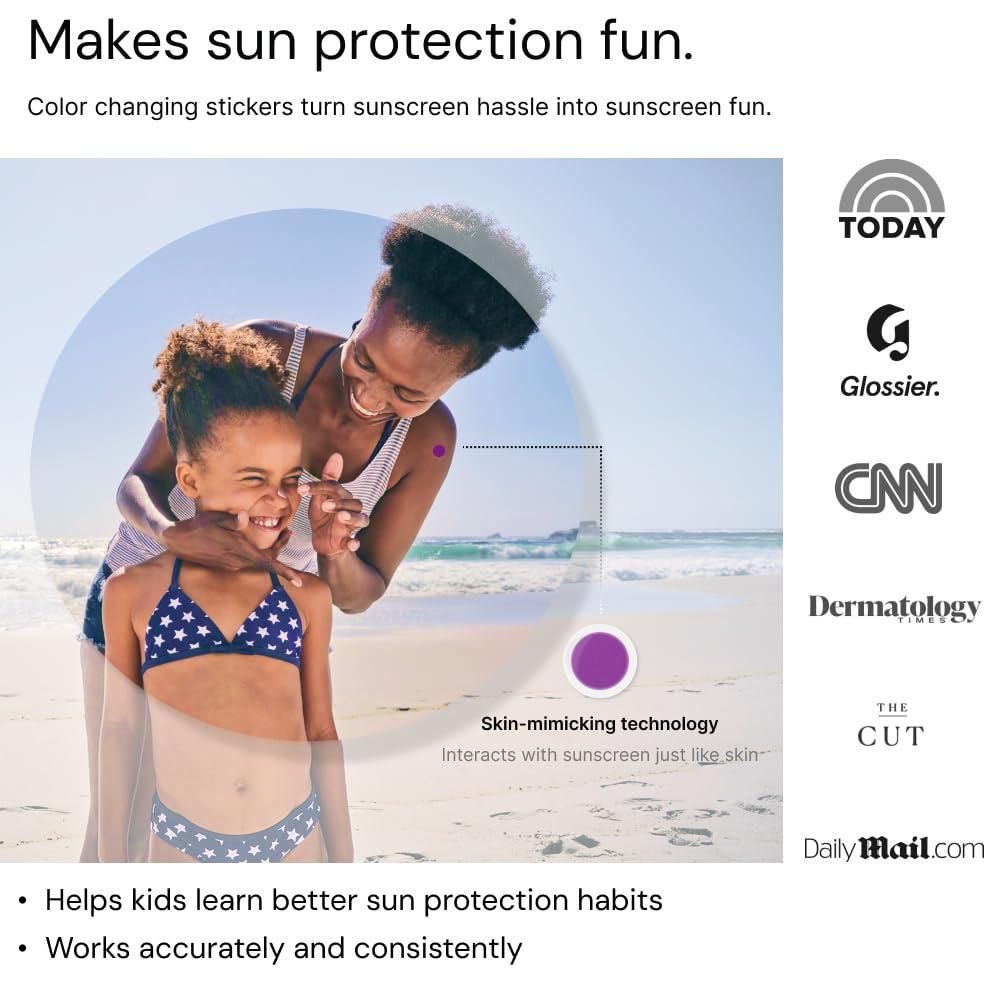 SpotMyUV Etiquetas Detección UV para Protector Solar 16 Unidades