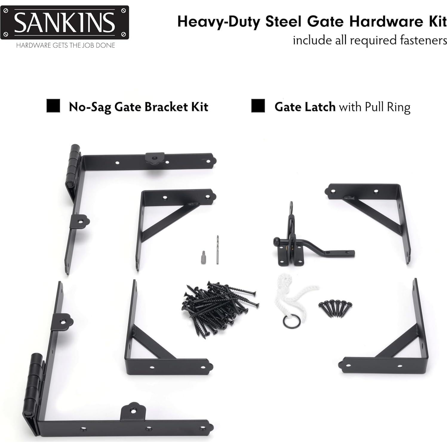 Soporte de Esquina para Puerta SANKINS - Hierro Negro 2.34 kg