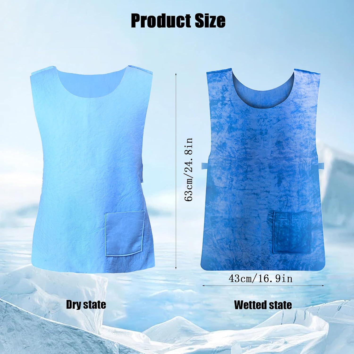 Chaleco Refrigerante PVA YCWF Ajustable 63x43 cm Azul