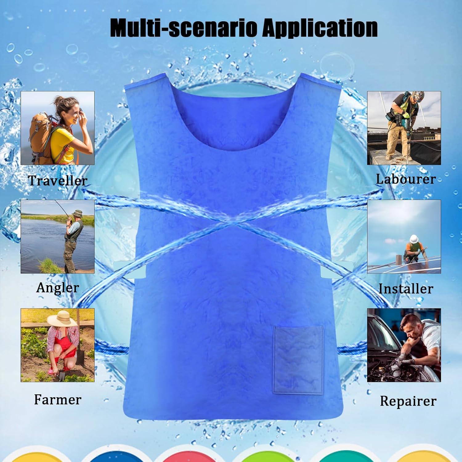 Chaleco Refrigerante PVA YCWF Ajustable 63x43 cm Azul