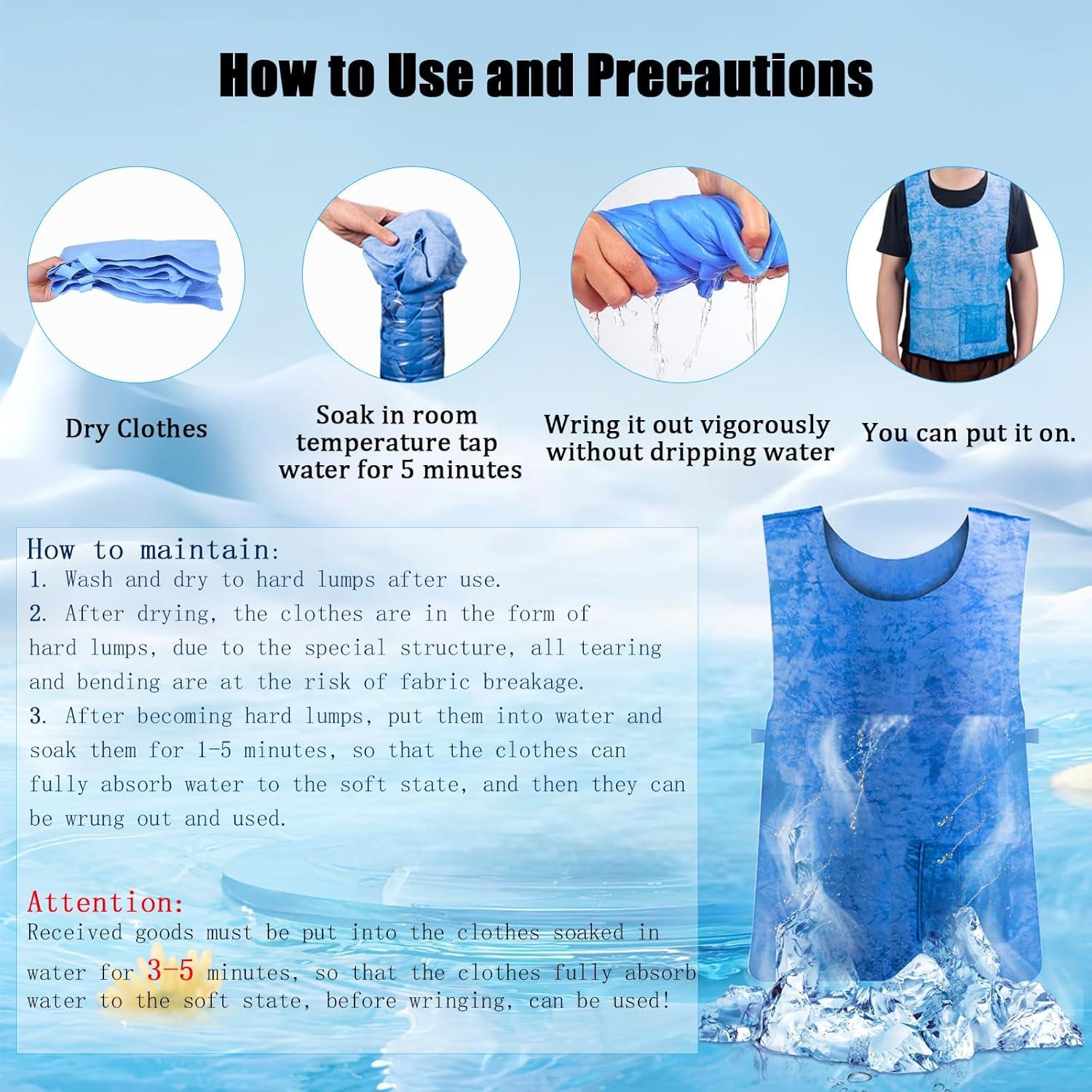 Chaleco Refrigerante PVA YCWF Ajustable 63x43 cm Azul