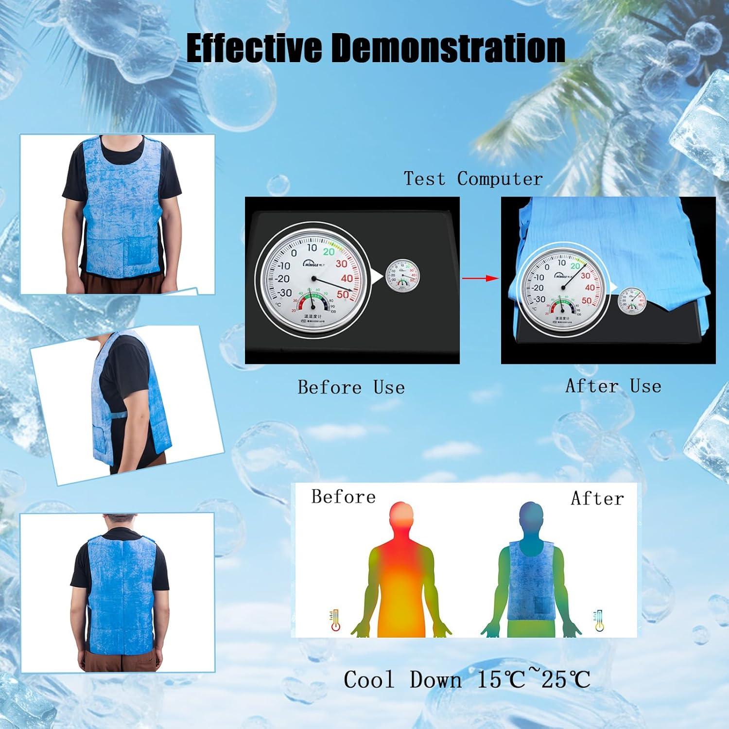 Chaleco Refrigerante PVA YCWF Ajustable 63x43 cm Azul