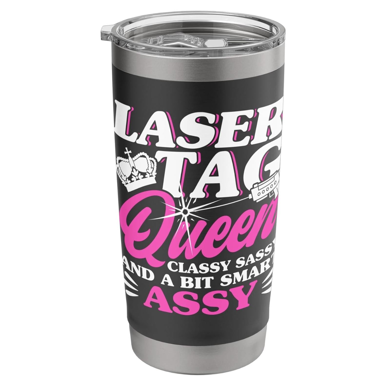 Vaso Aislado de Acero Inoxidable 20 oz - Laser Tag Reina Elegante