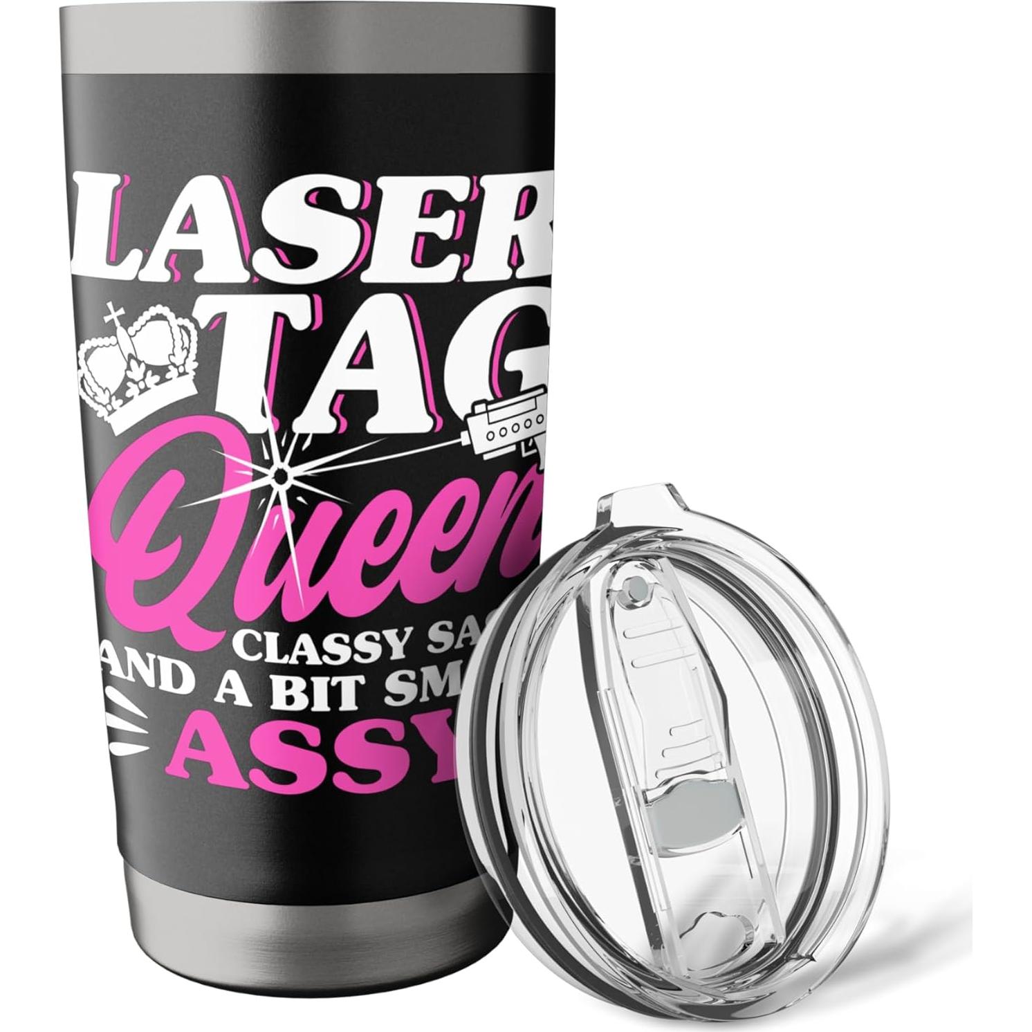 Vaso Aislado de Acero Inoxidable 20 oz - Laser Tag Reina Elegante