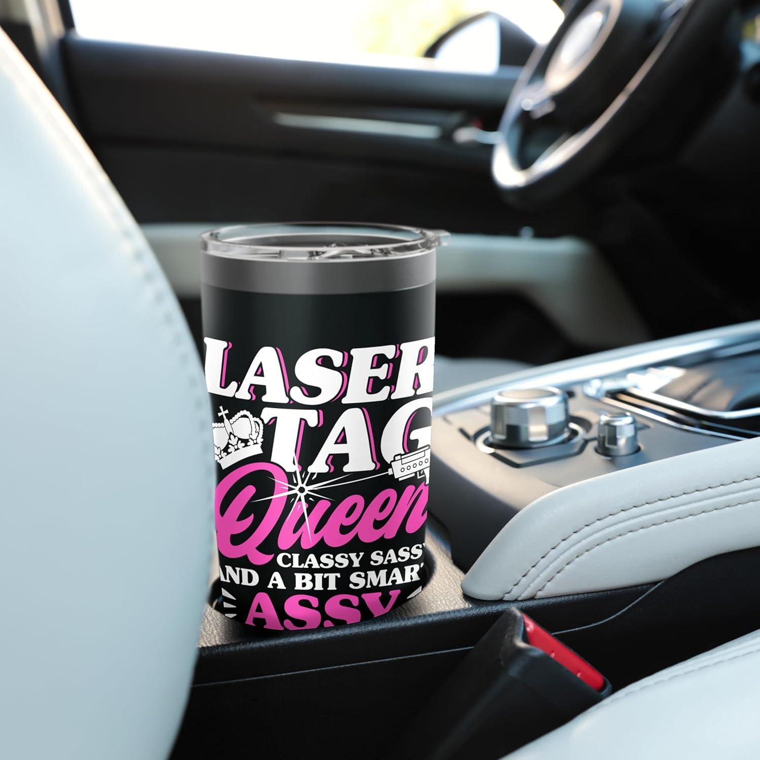 Vaso Aislado de Acero Inoxidable 20 oz - Laser Tag Reina Elegante