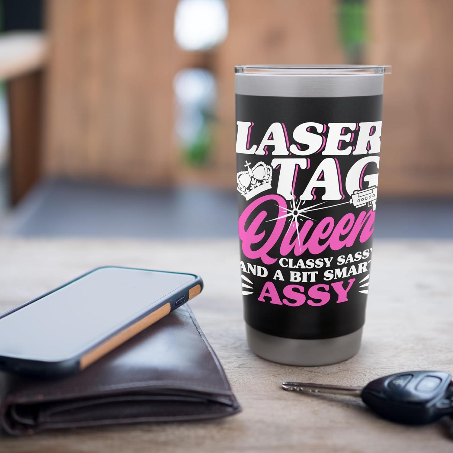 Vaso Aislado de Acero Inoxidable 20 oz - Laser Tag Reina Elegante