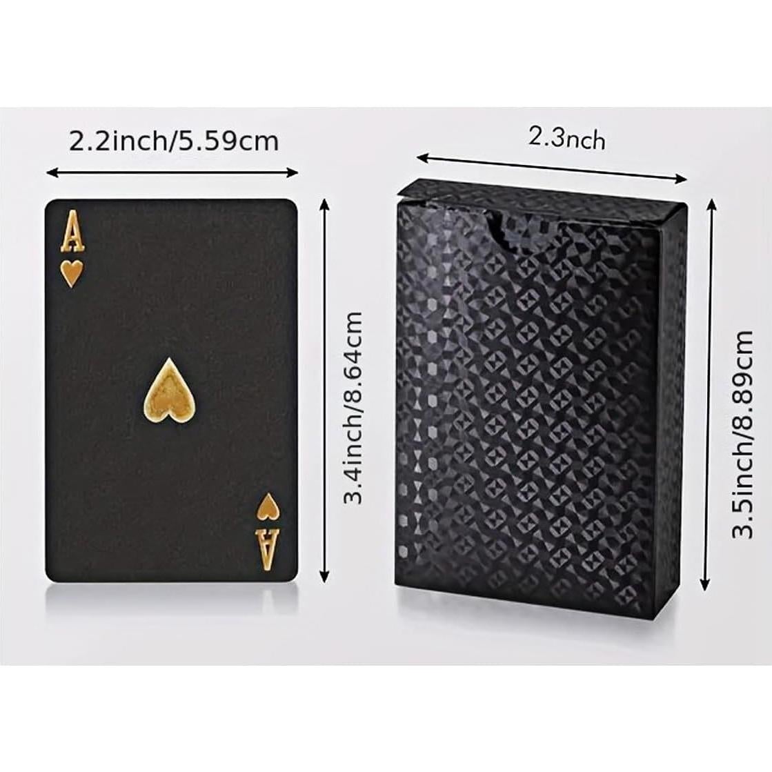 Cartas de Poker Impermeables PMLAND Negro y Dorado - 54 Piezas