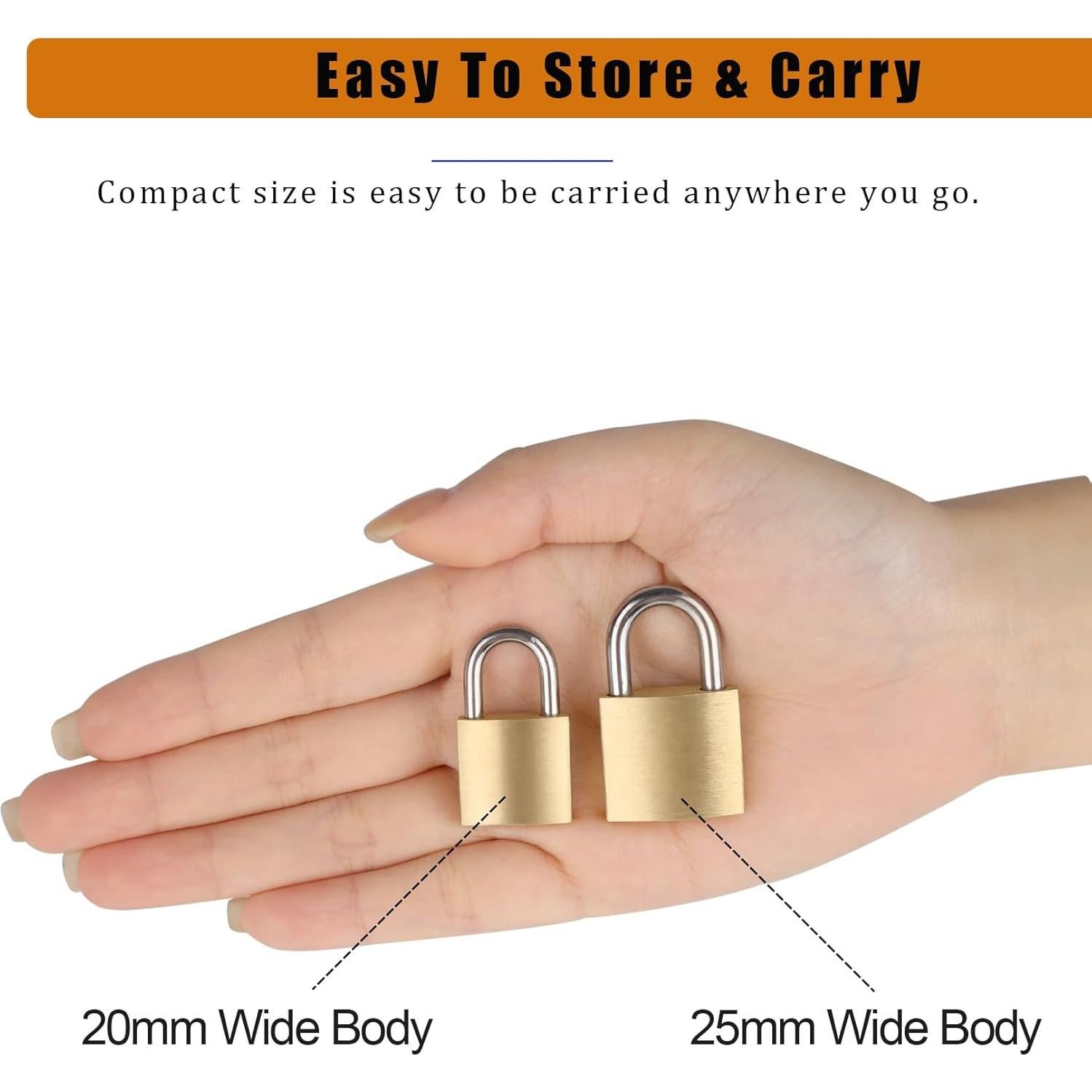 Paquete de 10 Cerraduras Pequeñas Fuaxat 20mm con Llaves Iguales