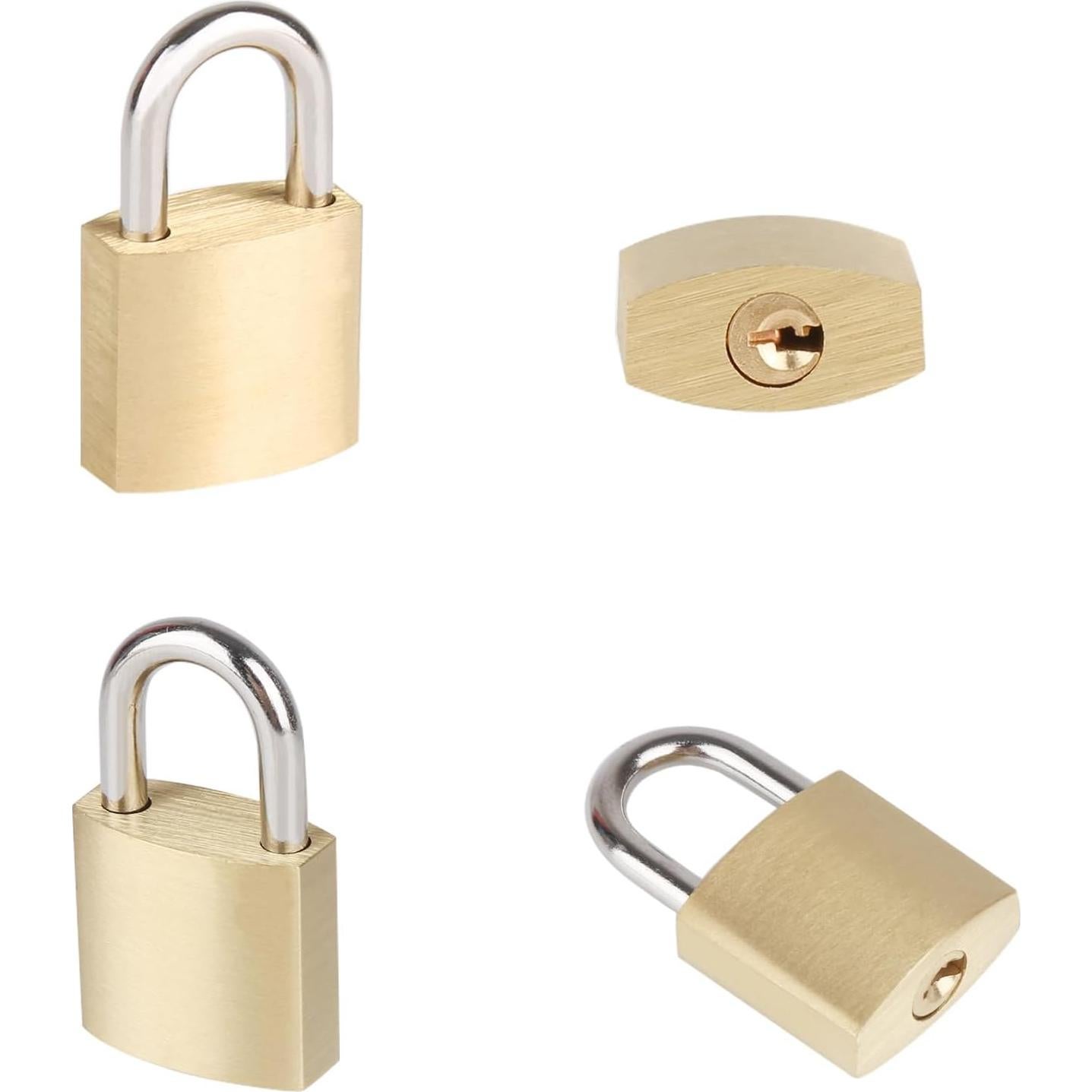 Paquete de 10 Cerraduras Pequeñas Fuaxat 20mm con Llaves Iguales