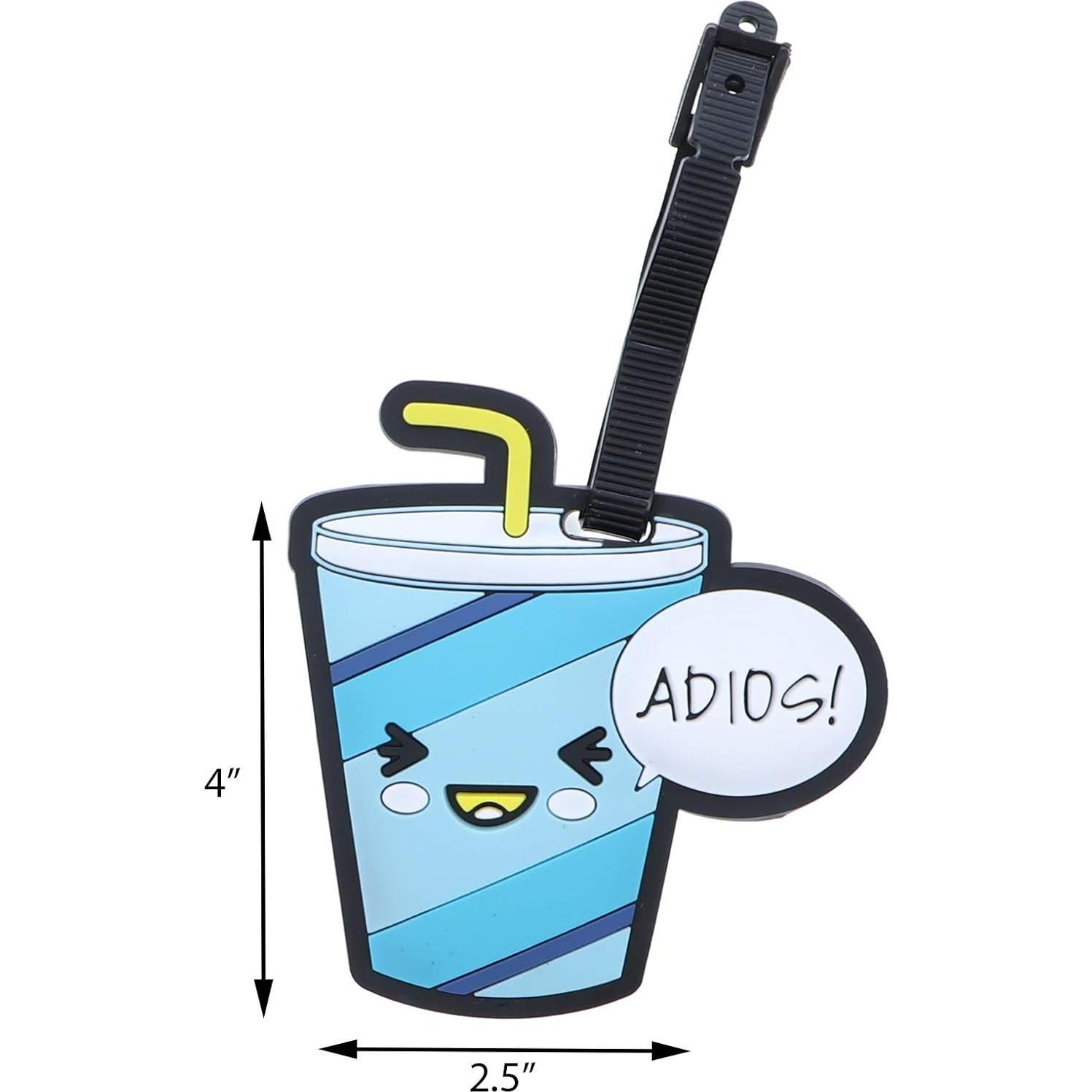 Etiquetas de Equipaje Divertidas Colección SandT Soda Azul