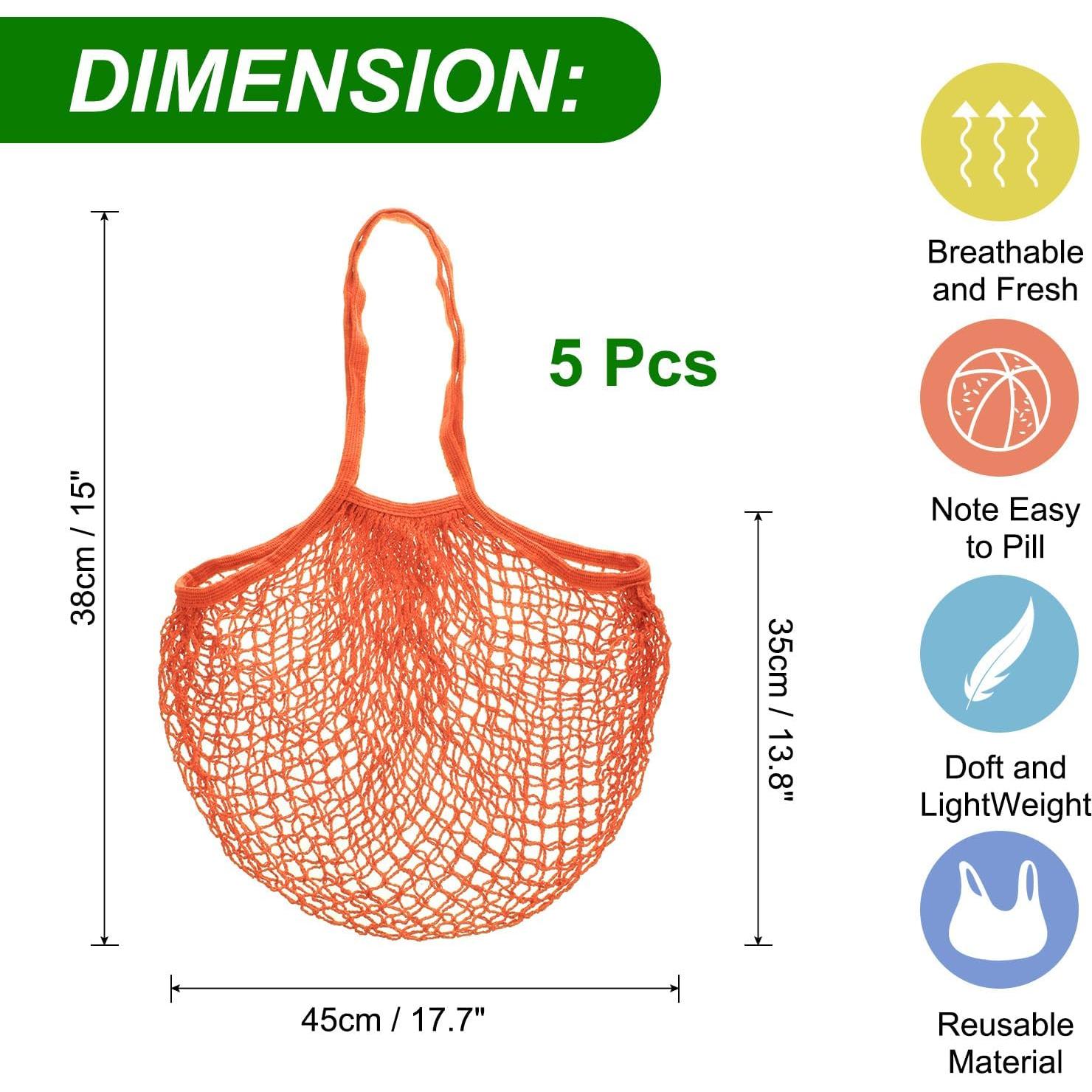 Bolsas de Almacenamiento de Malla Reutilizables uxcell Naranja