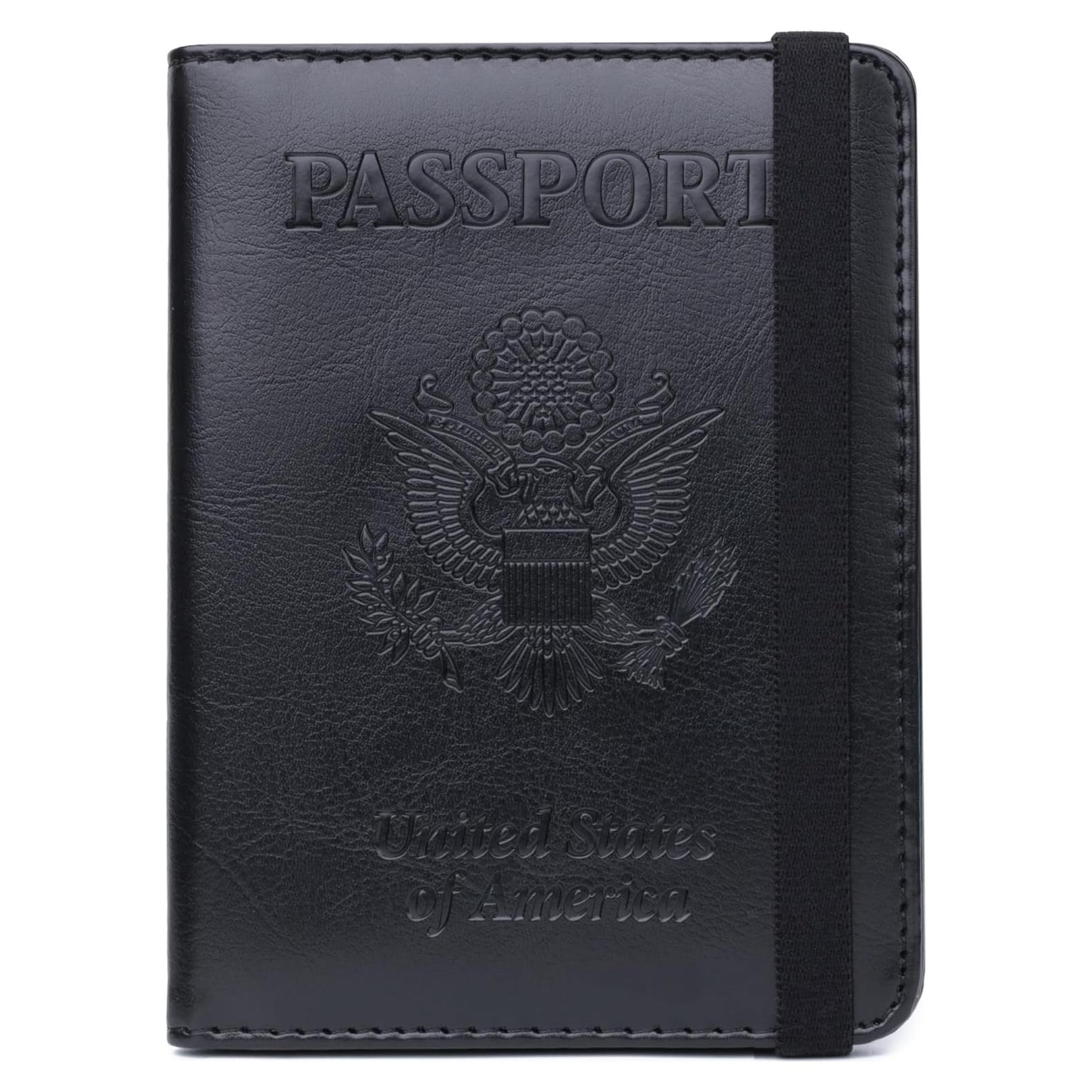 Portafolio de Pasaporte Shvigel Bloqueador RFID Negro