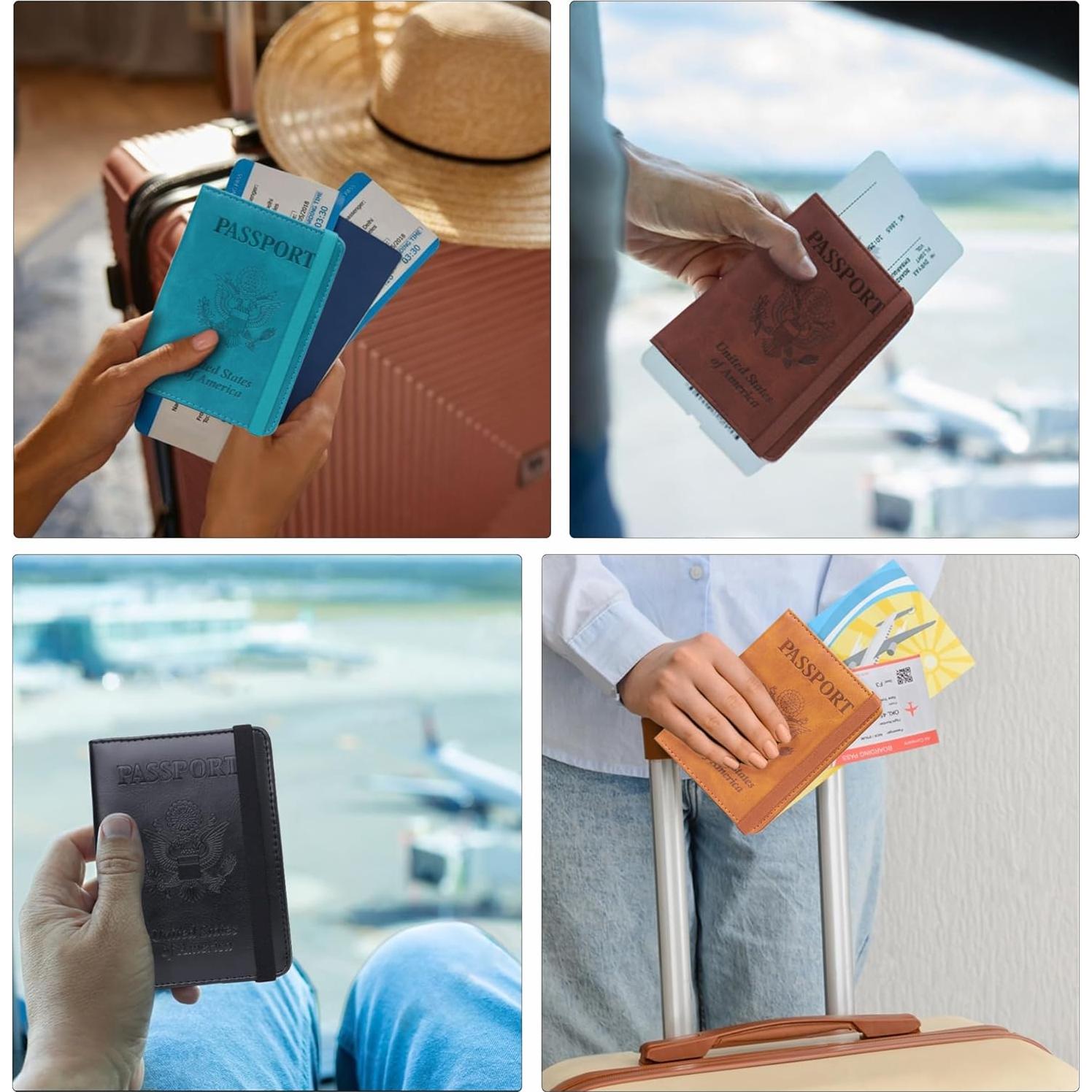 Portafolio de Pasaporte Shvigel Bloqueador RFID Negro