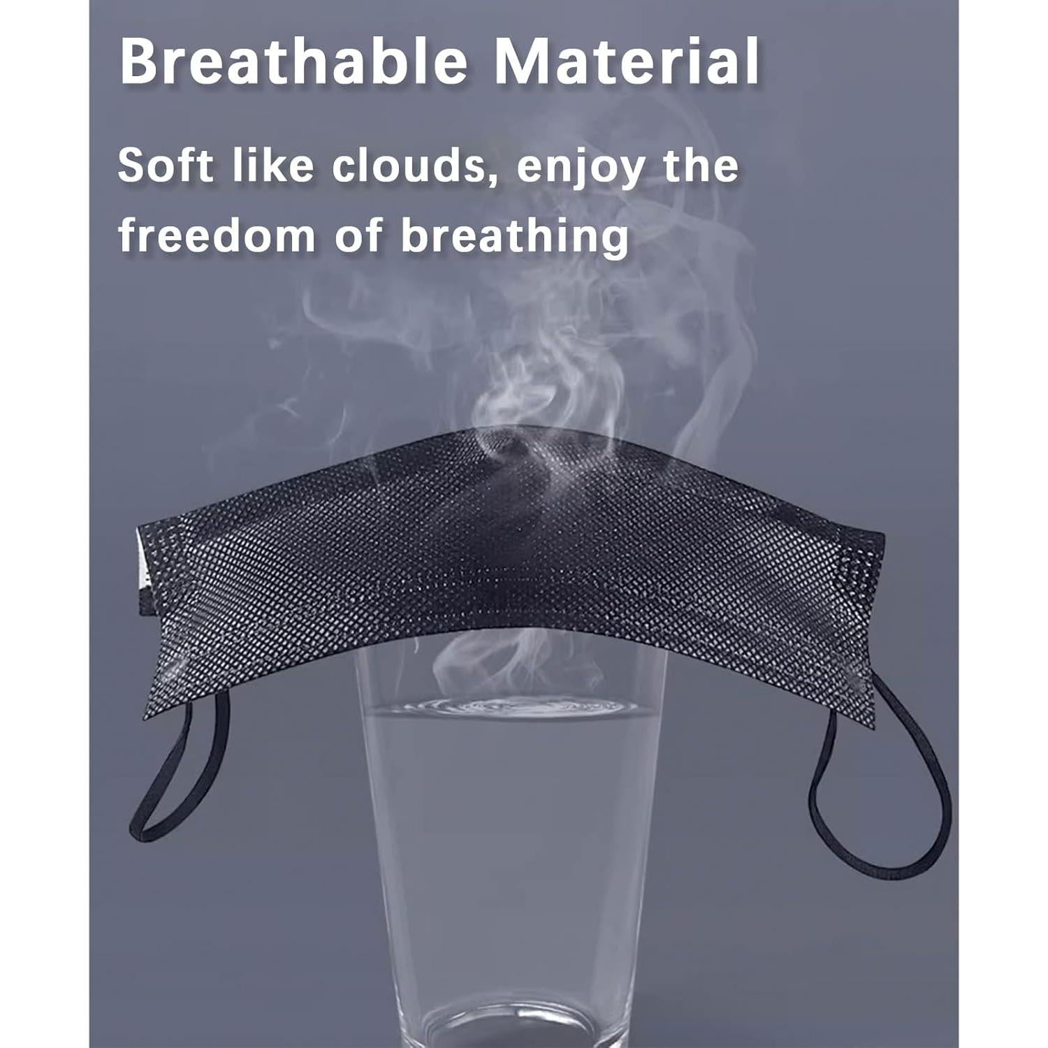 Paquete de 50 mascarillas desechables negras MEESOUL 3 capas con corazones