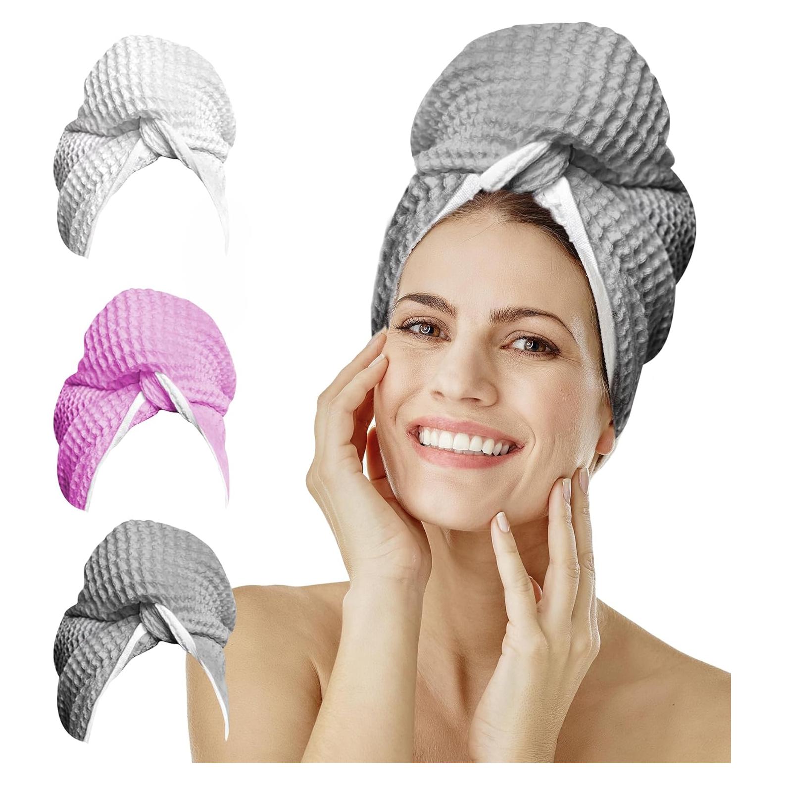 Toalla de Cabello Microfibra Cuerpo Deseado Gris 114x64 cm