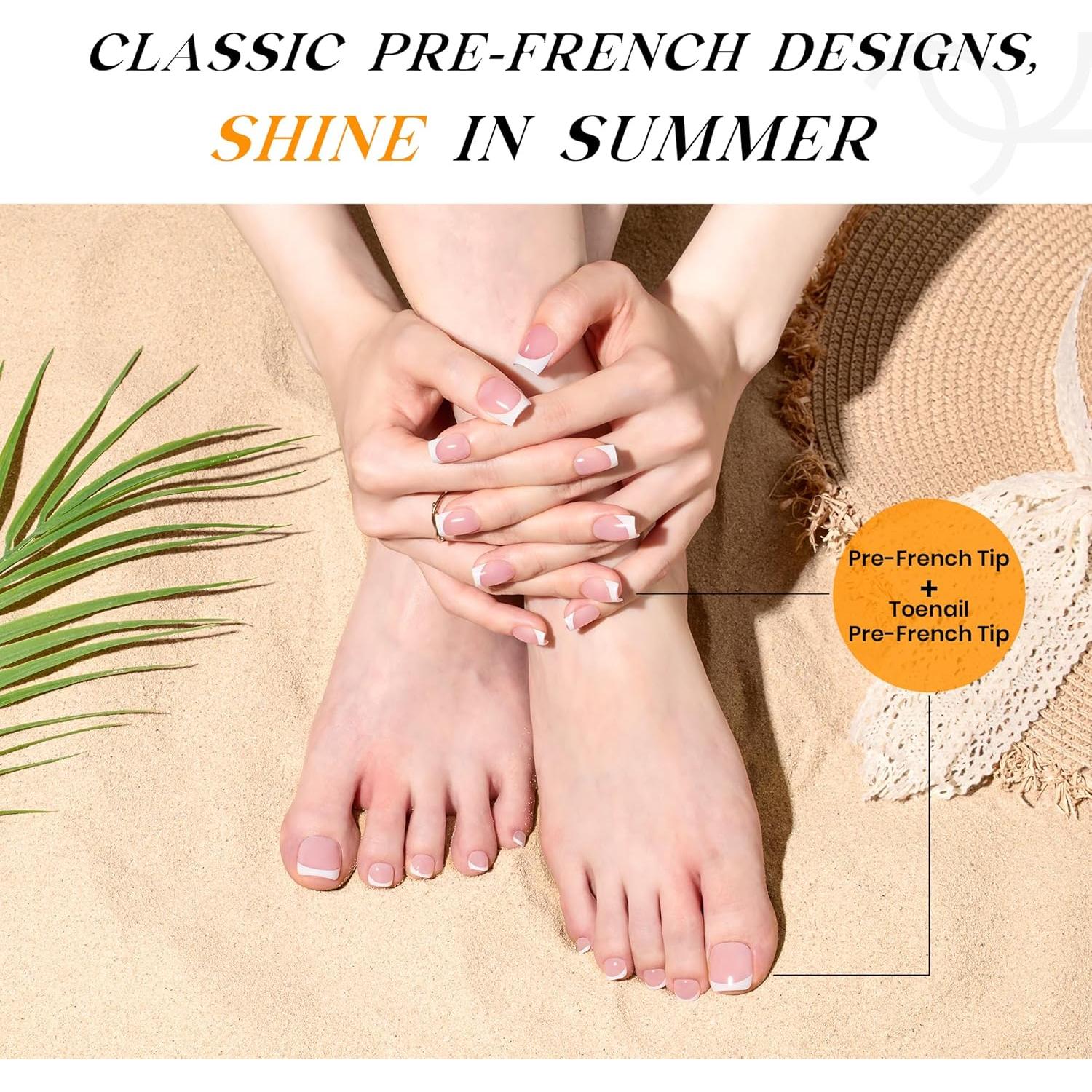 Kit de Uñas Postizas Beetles Verano con Gel y Herramientas