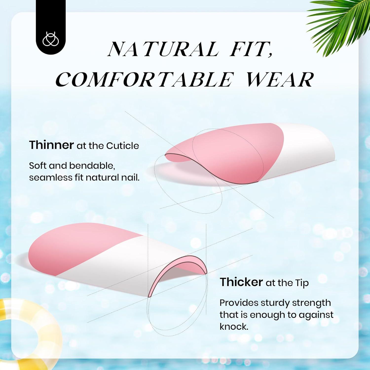 Kit de Uñas Postizas Beetles Verano con Gel y Herramientas