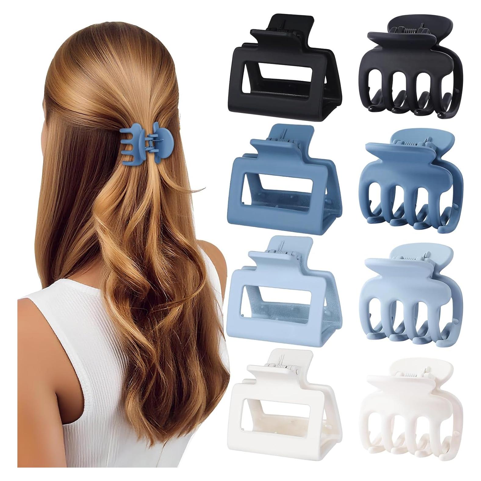Set de Clips para Cabello USDNICE - 8 Pcs Antideslizantes Azul