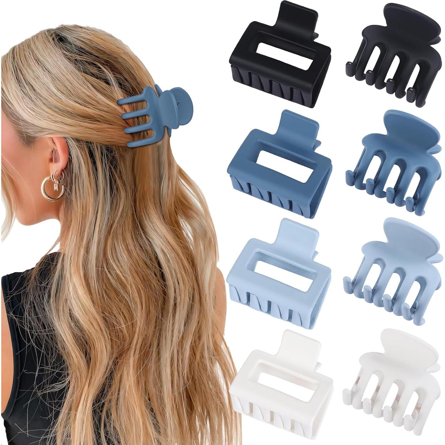 Set de Clips para Cabello USDNICE - 8 Pcs Antideslizantes Azul