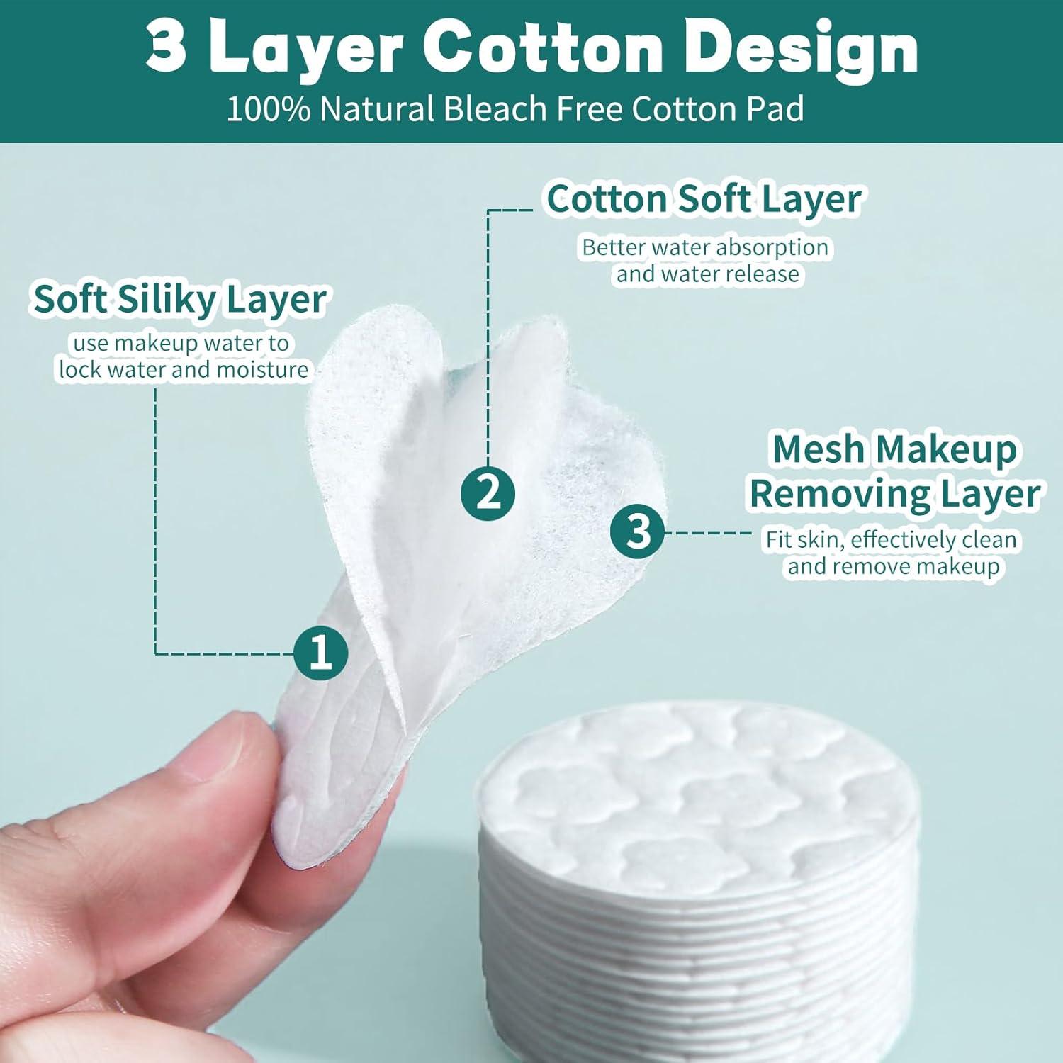 Rondas de Algodón Premium BODFPPC 300 Unidades Hipoalergénicas