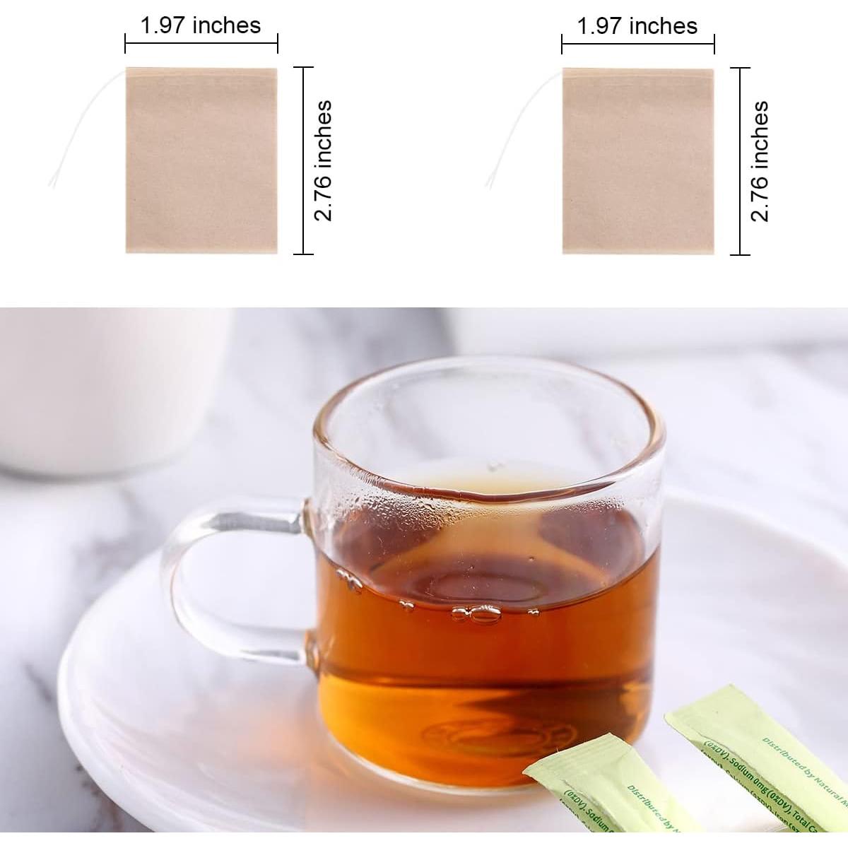 Bolsas de Filtro de Té Desechables BEFORYOU 400 Pcs 5x7 cm