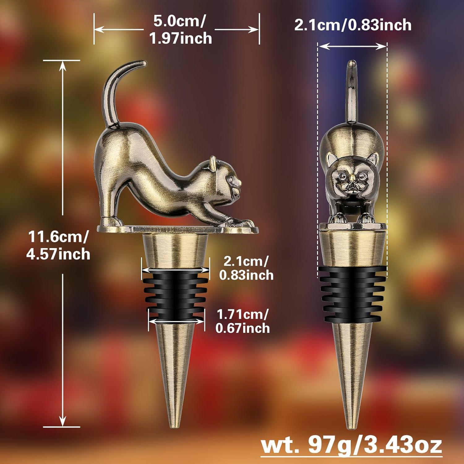 Tapon de Botella de Vino para Gatos LKKCHER - Bronce con Bolsa