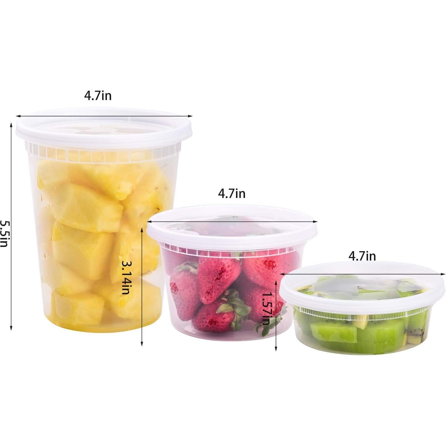 Contenedores de Alimentos TashiBox 48 Sets Herméticos 8/16/32 oz