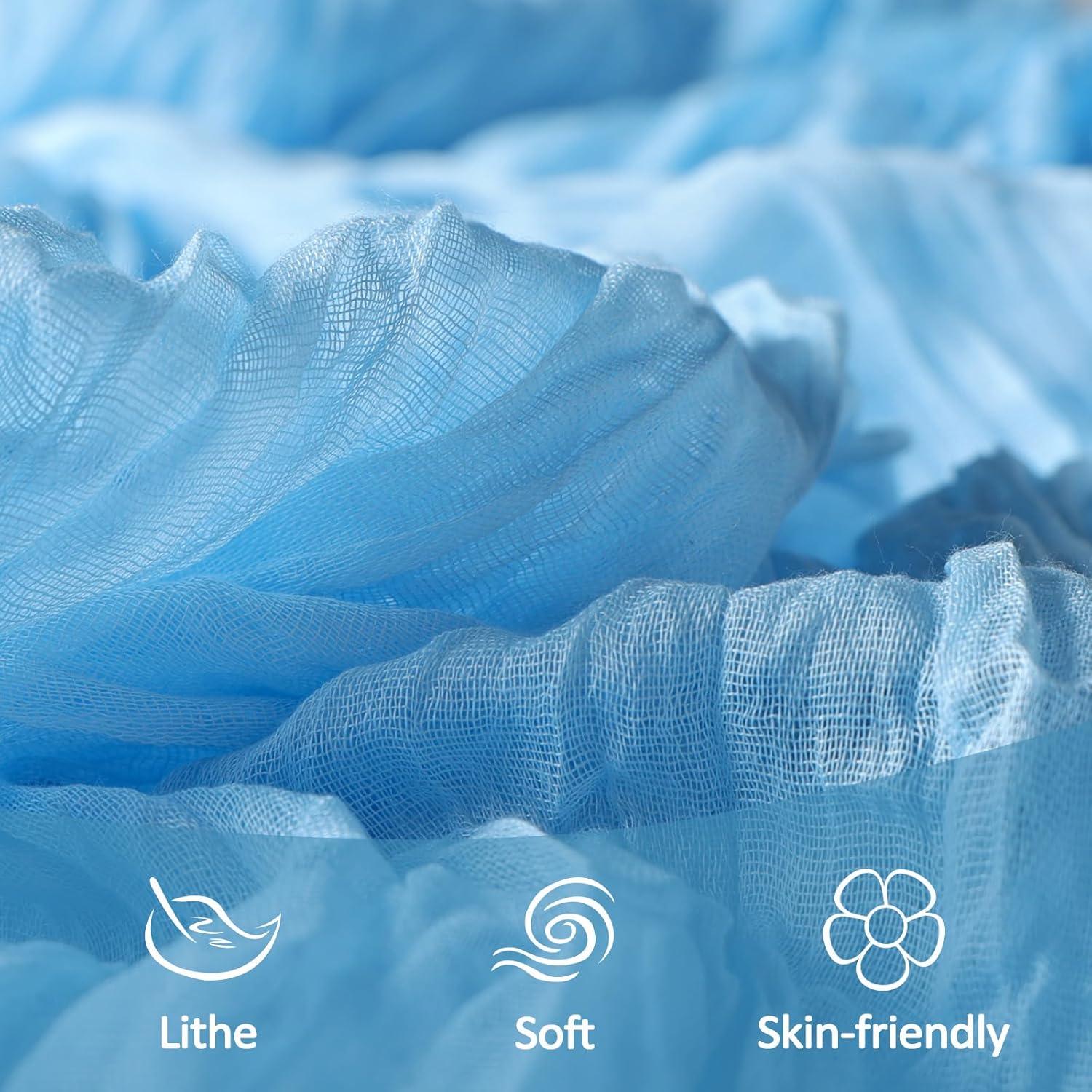 Paquete de 6 Caminos de Mesa de Gasa Azul Bebé 90x300 cm Heneger