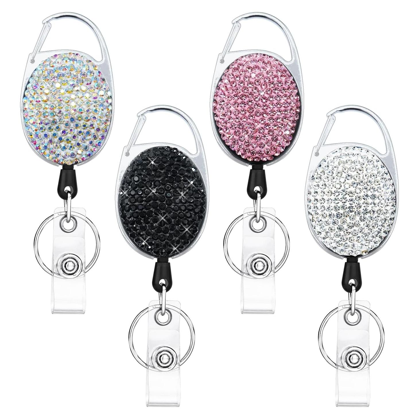 4 Soportes de Insignia Retráctiles SQEYYGI con Brillantes