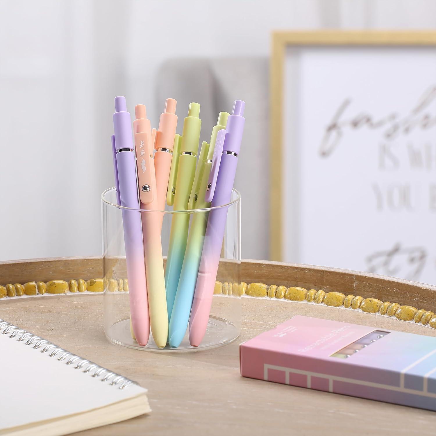 Bolígrafos de Gel Retráctiles Mr. Pen, Paquete de 6, Punta Fina 0.5mm