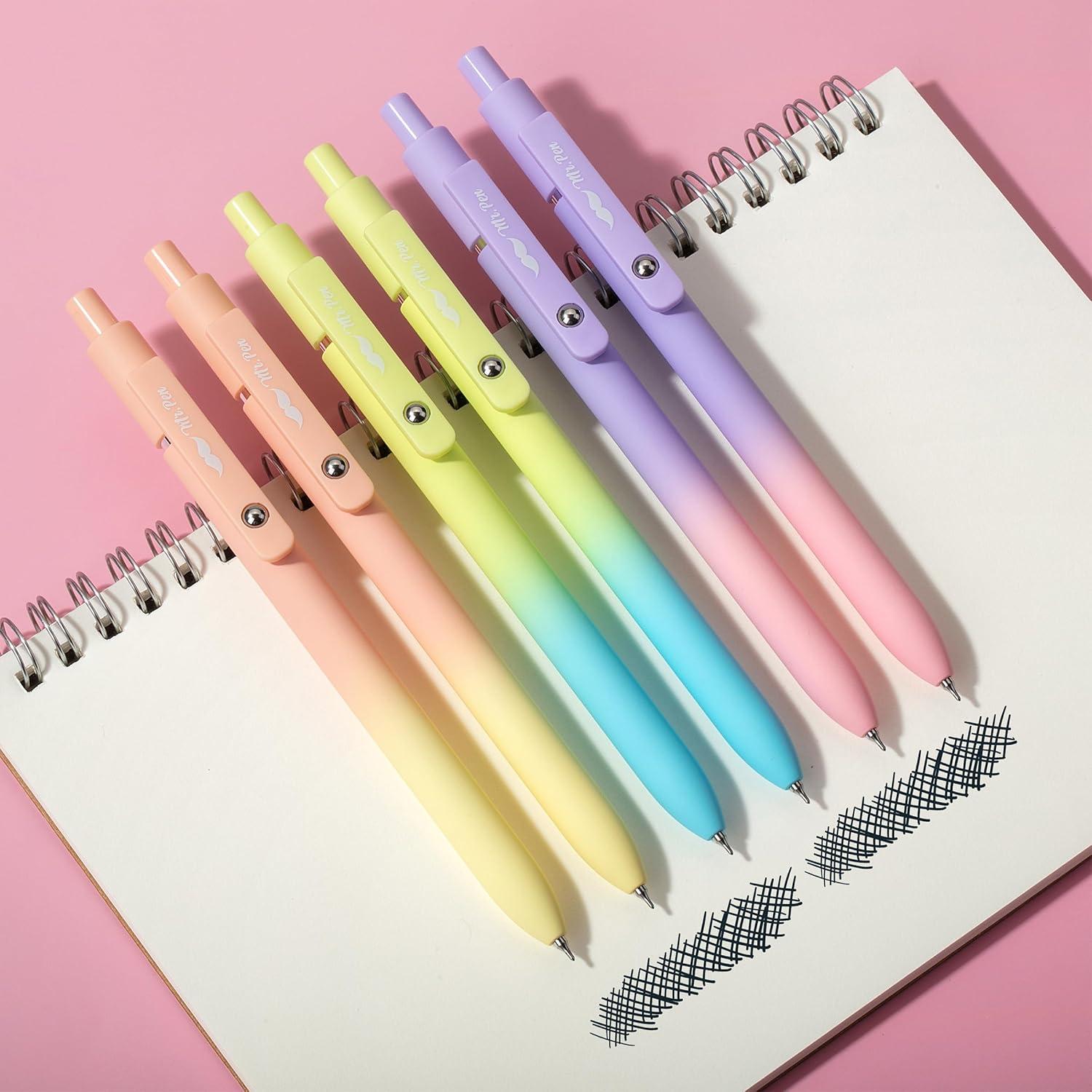 Bolígrafos de Gel Retráctiles Mr. Pen, Paquete de 6, Punta Fina 0.5mm