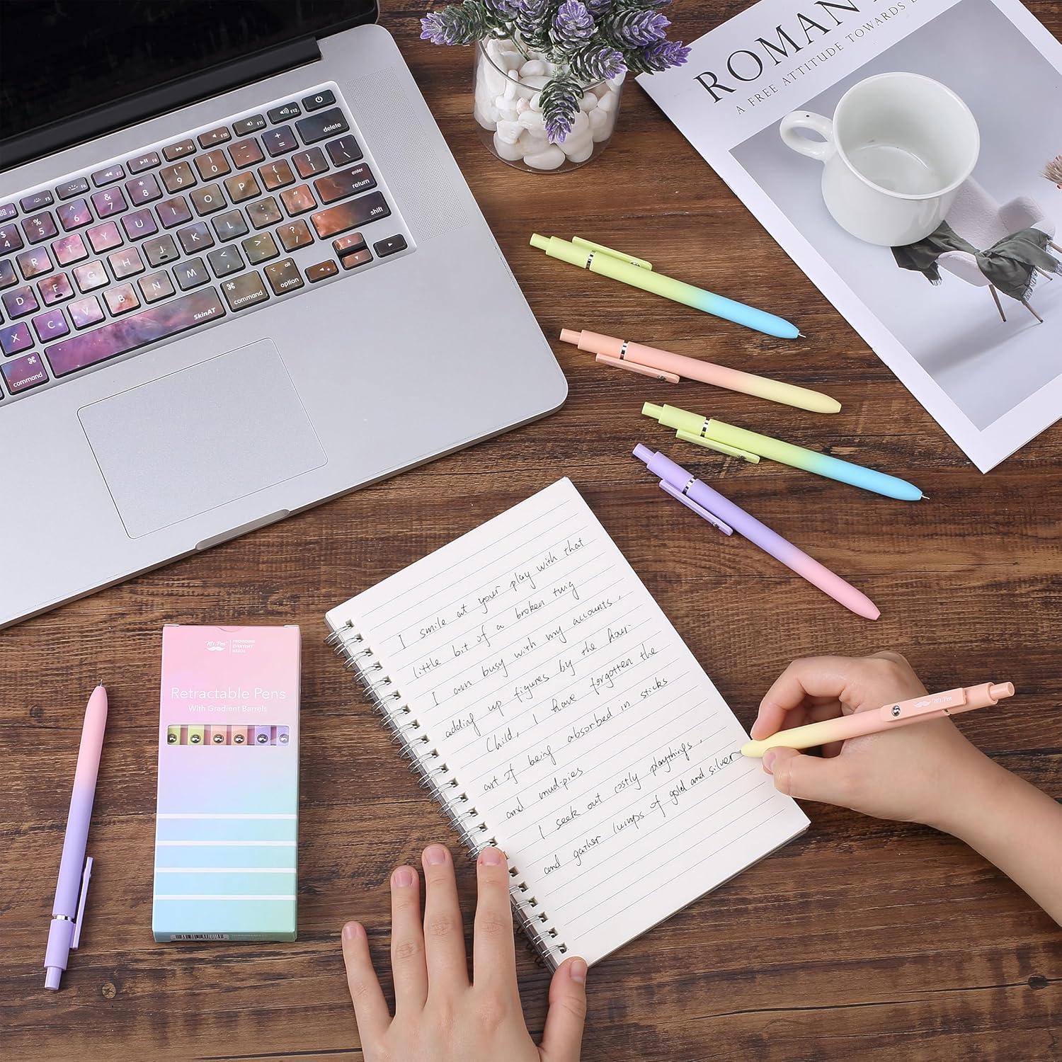 Bolígrafos de Gel Retráctiles Mr. Pen, Paquete de 6, Punta Fina 0.5mm