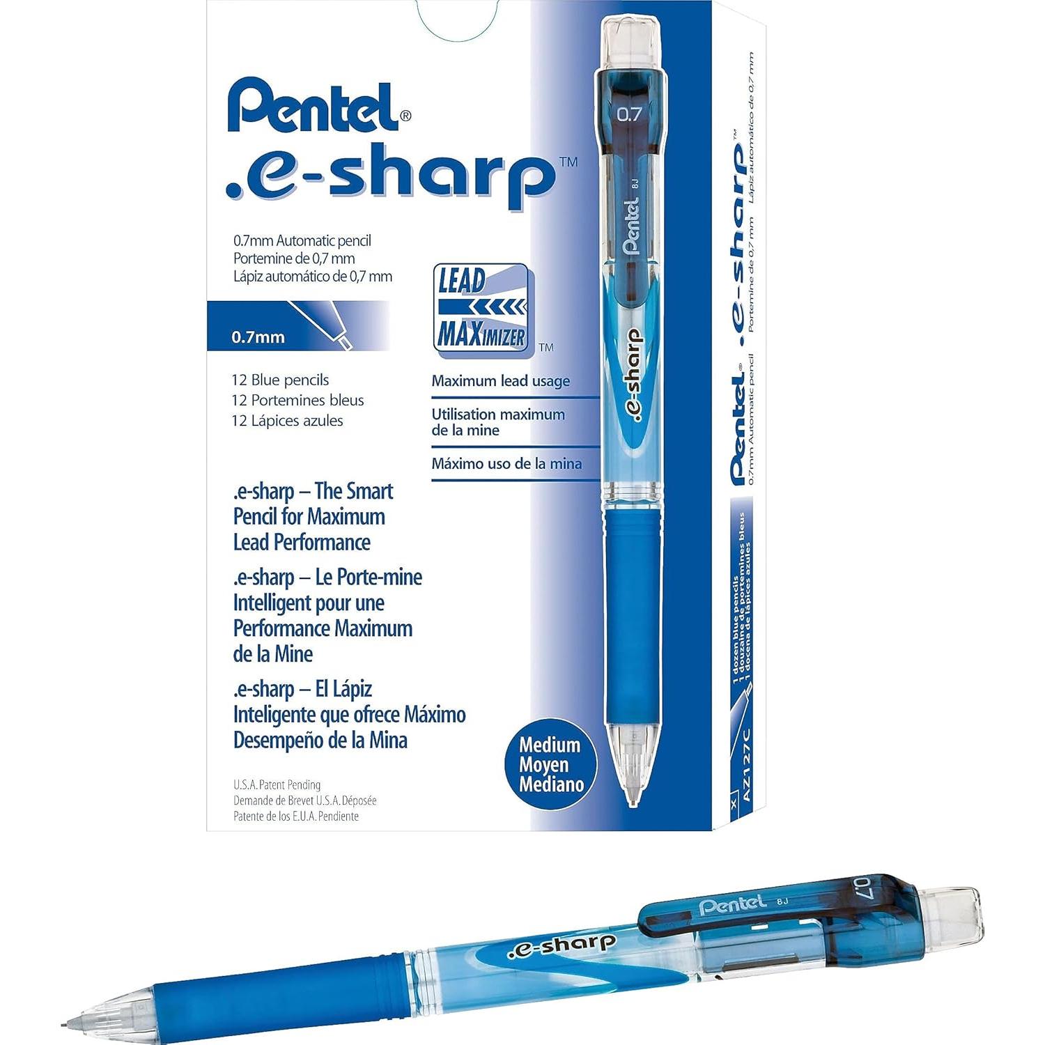 Lápiz Mecánico Pentel AZ127C 0.7 mm Barril Azul - 12 Unidades