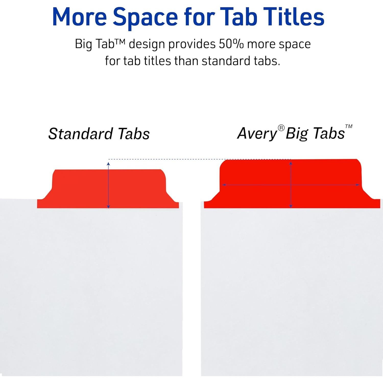 Divisores Avery Big Tab Escribe y Borra 8 Pestañas Multicolor
