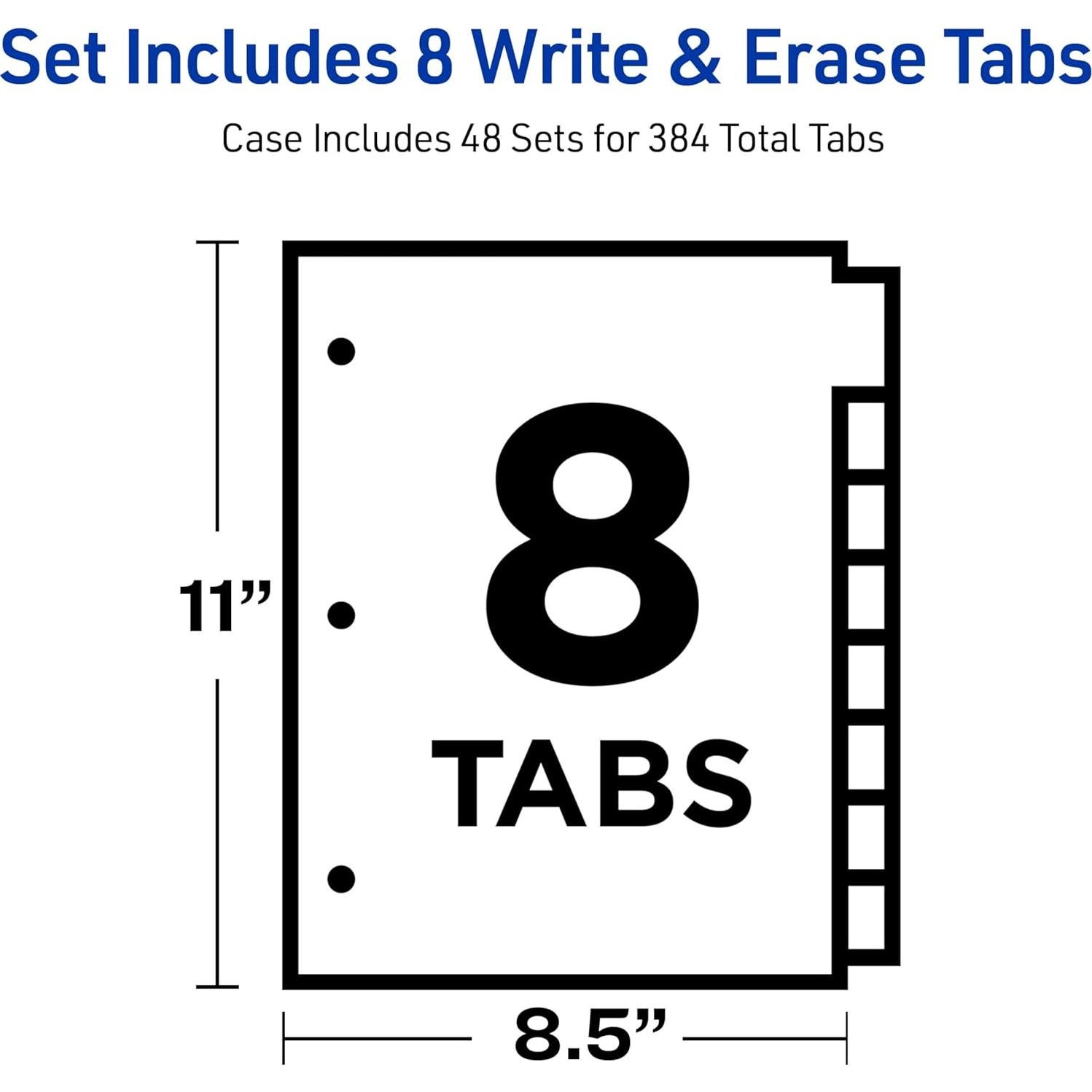 Divisores Avery Big Tab Escribe y Borra 8 Pestañas Multicolor