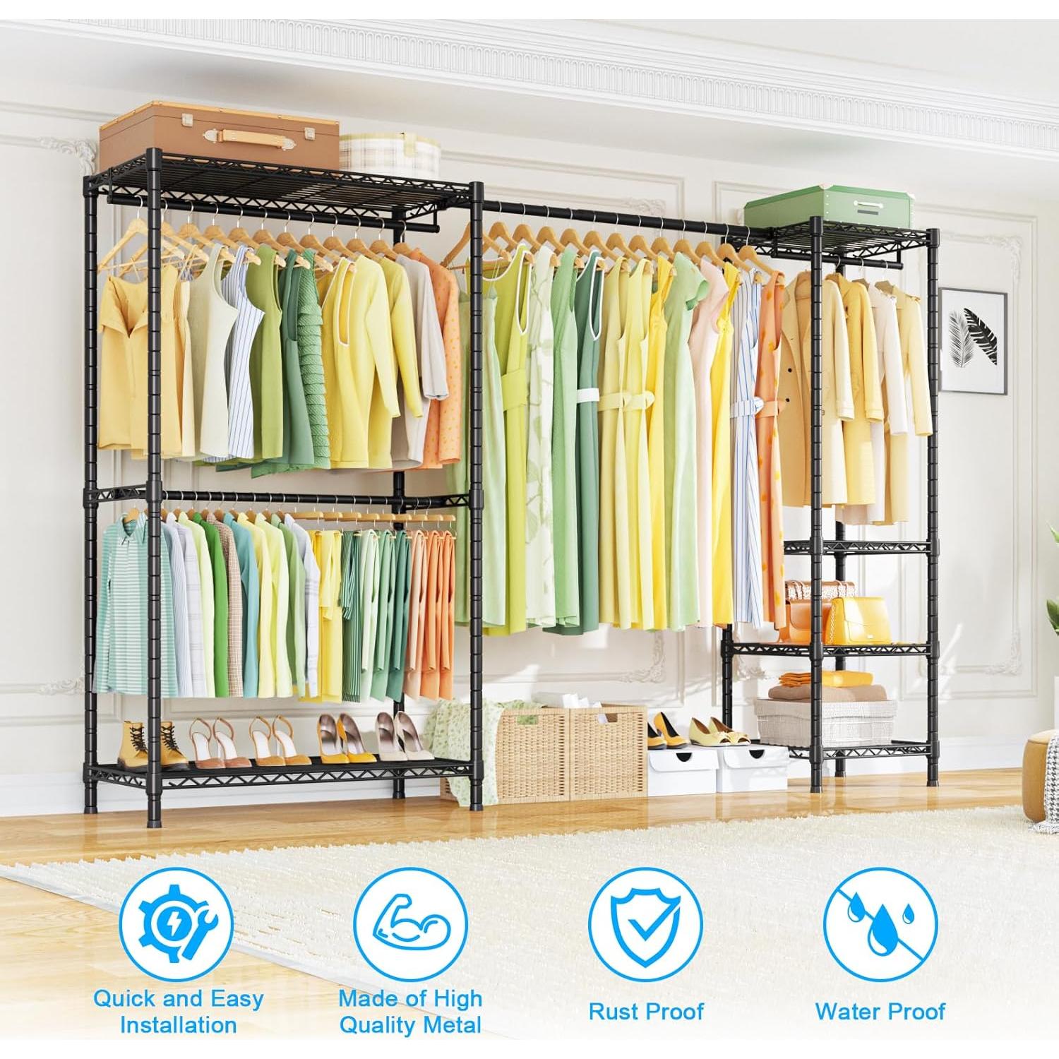 Perchero de Ropa Ulif E10 Ajustable 185-246 cm Negro