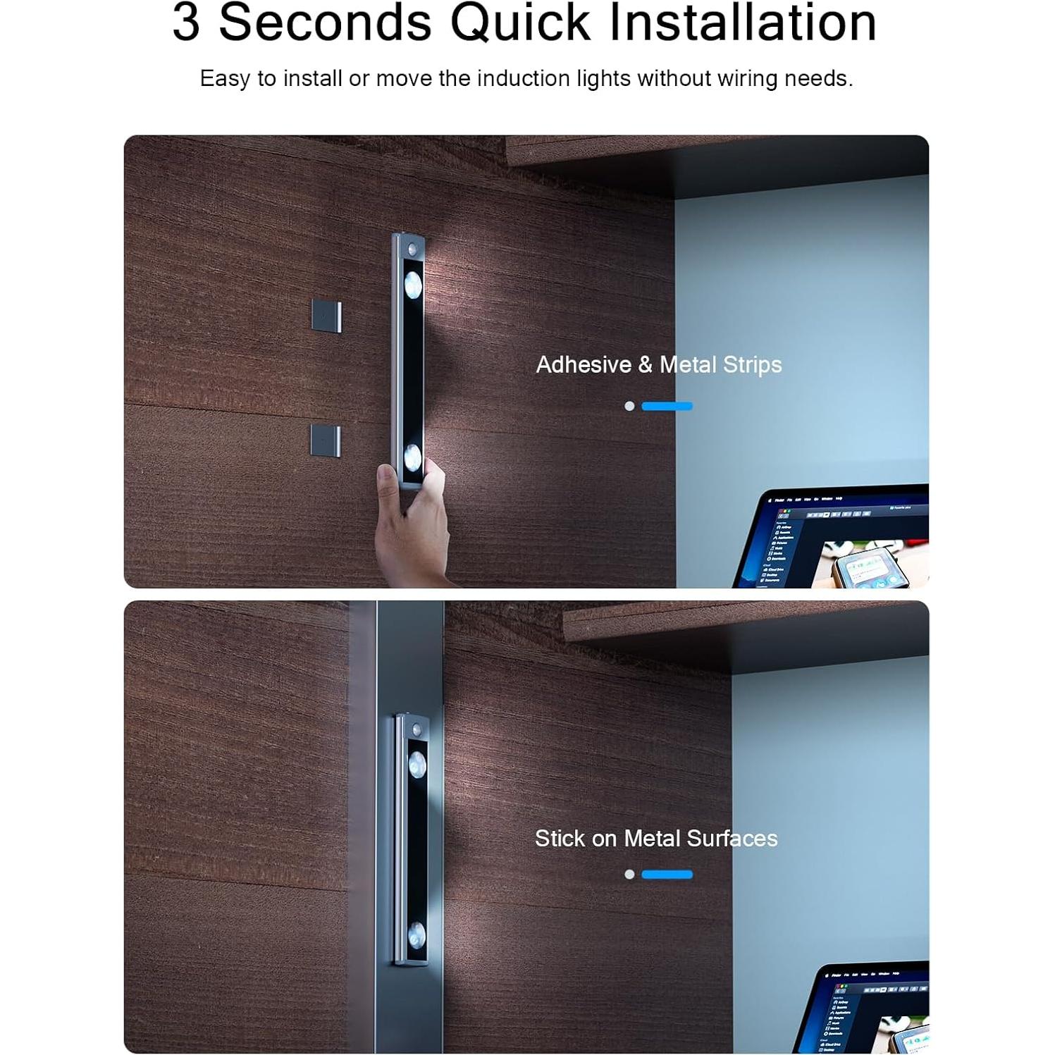 Luces Bajo Gabinete YIGER LED Inalámbricas con Sensor 25.4cm