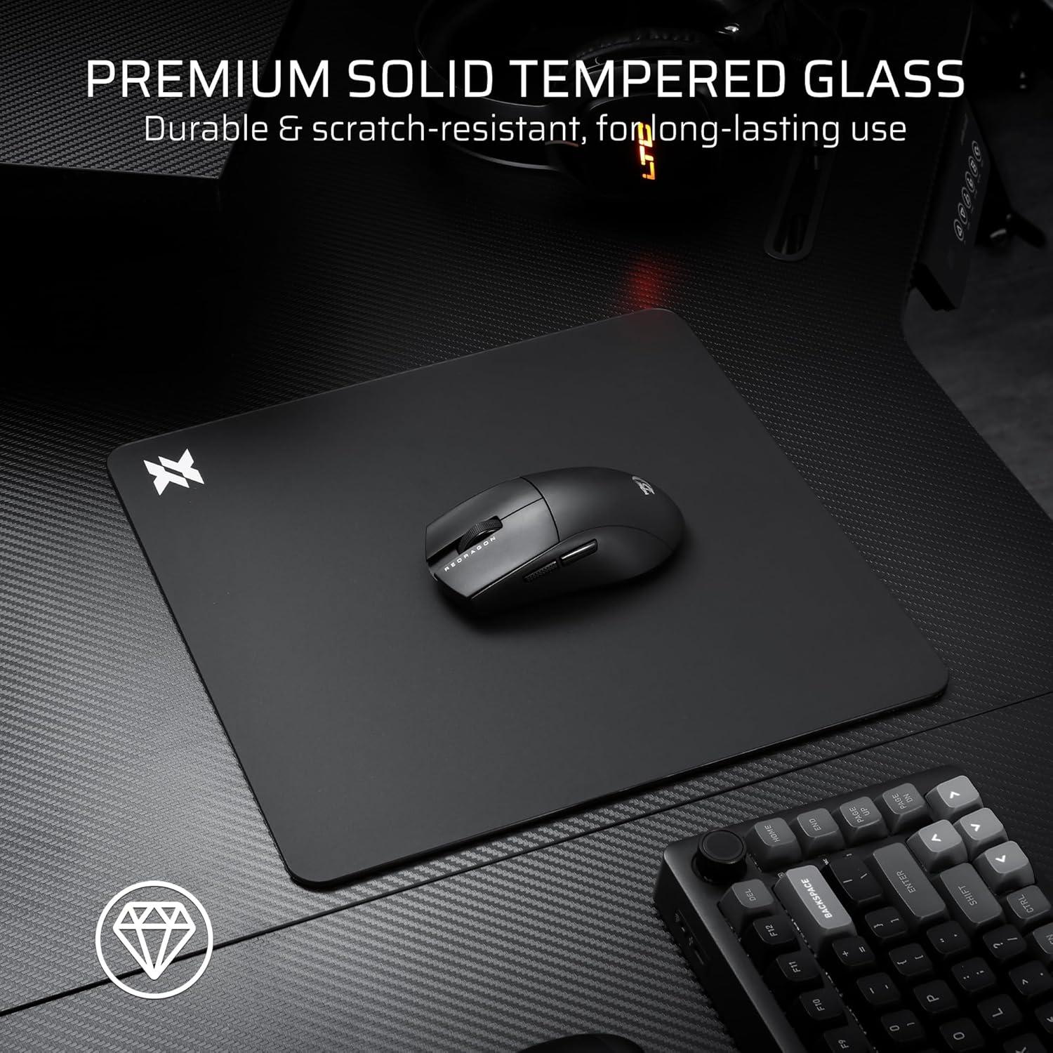 Alfombrilla de Ratón de Vidrio LTC 30x30cm Antideslizante