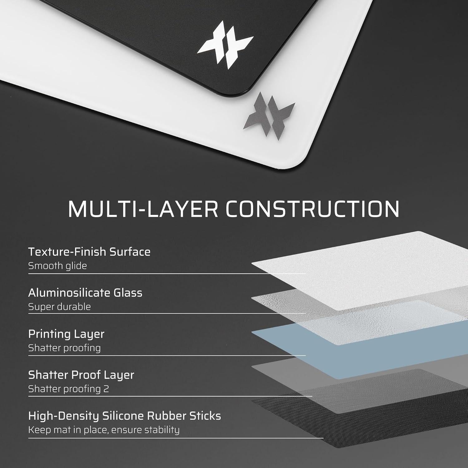 Alfombrilla de Ratón de Vidrio LTC 30x30cm Antideslizante